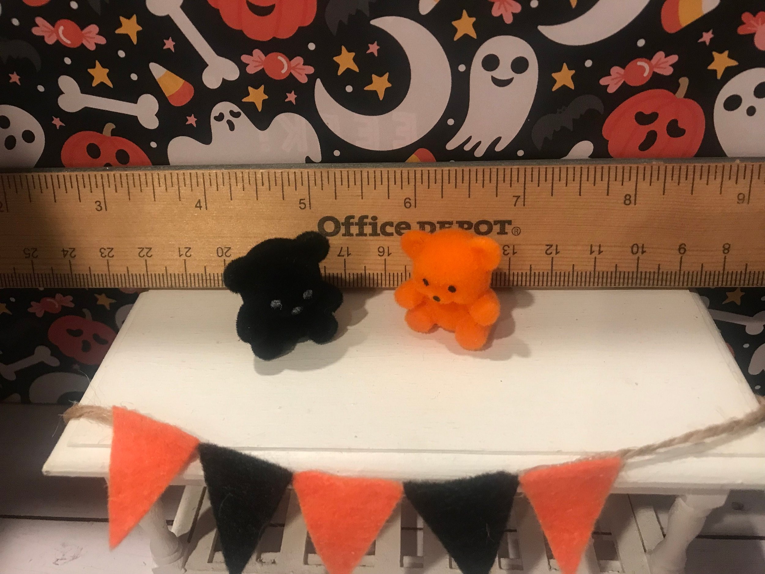 Miniature Halloween Orange and Black Bears, 1:12