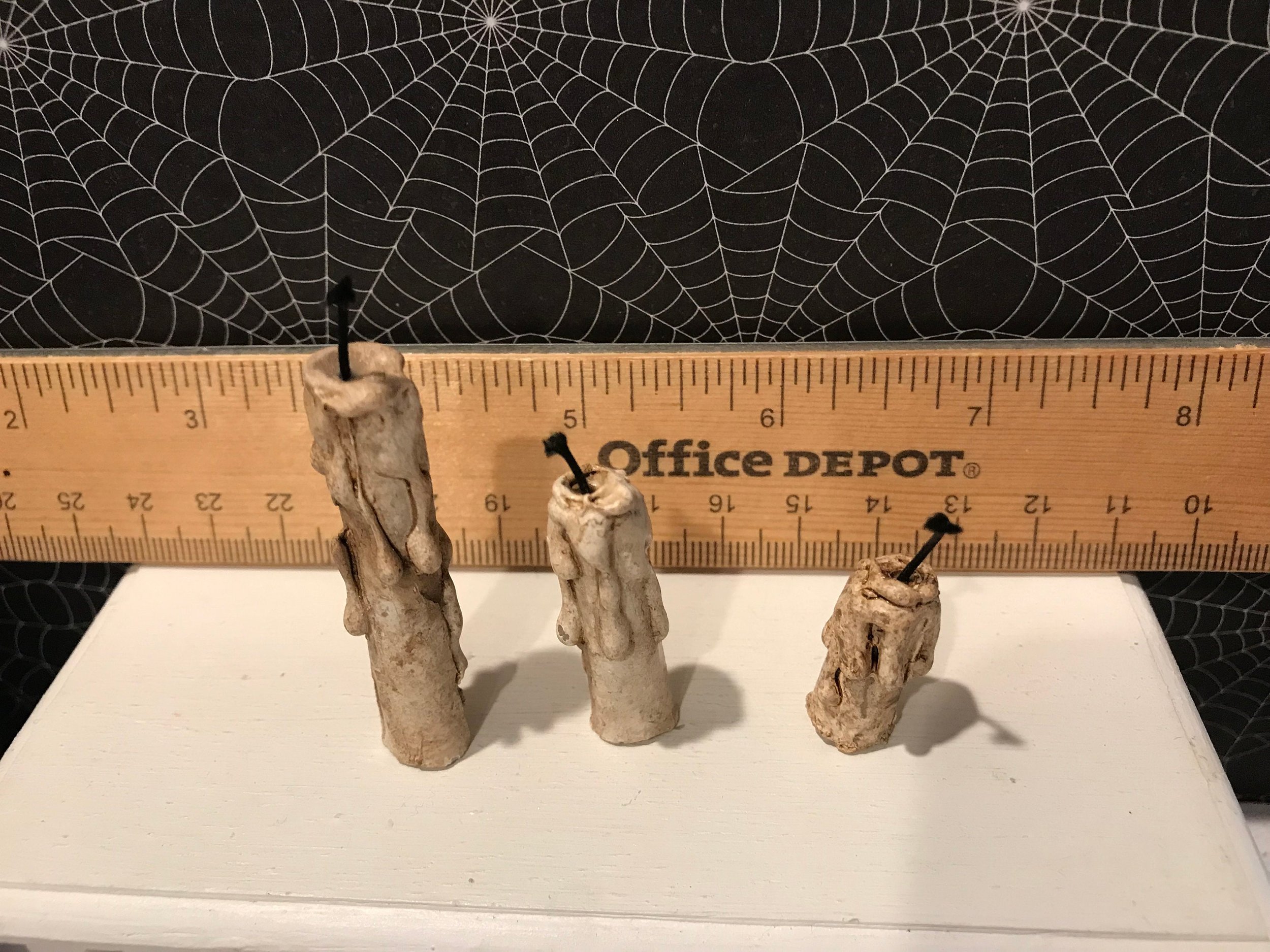 Miniature Large, Medium and Small Gothic Candles, 1:12