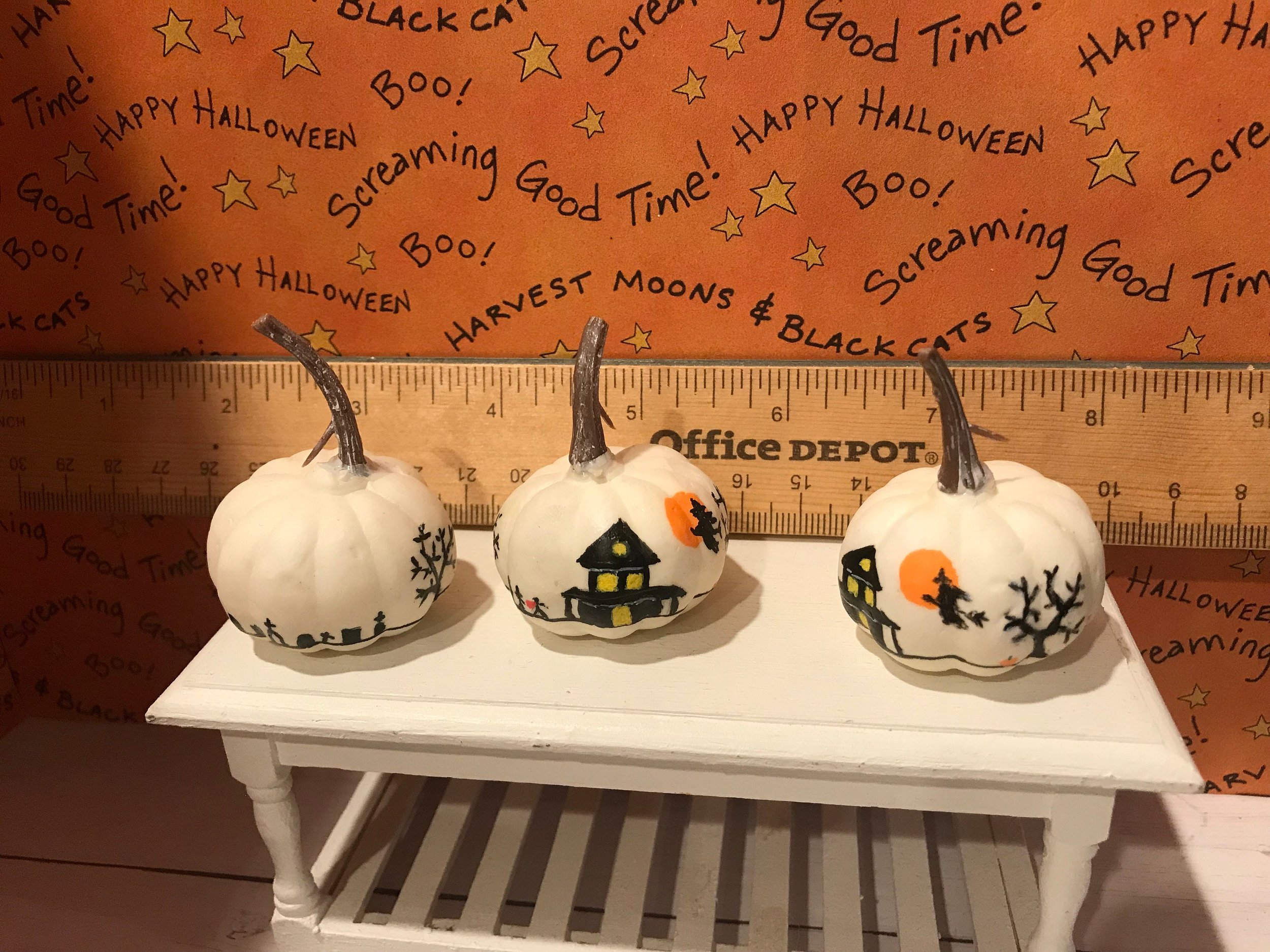 Designer Painted Pumpkins, Storybook Pumpkins, 1:12