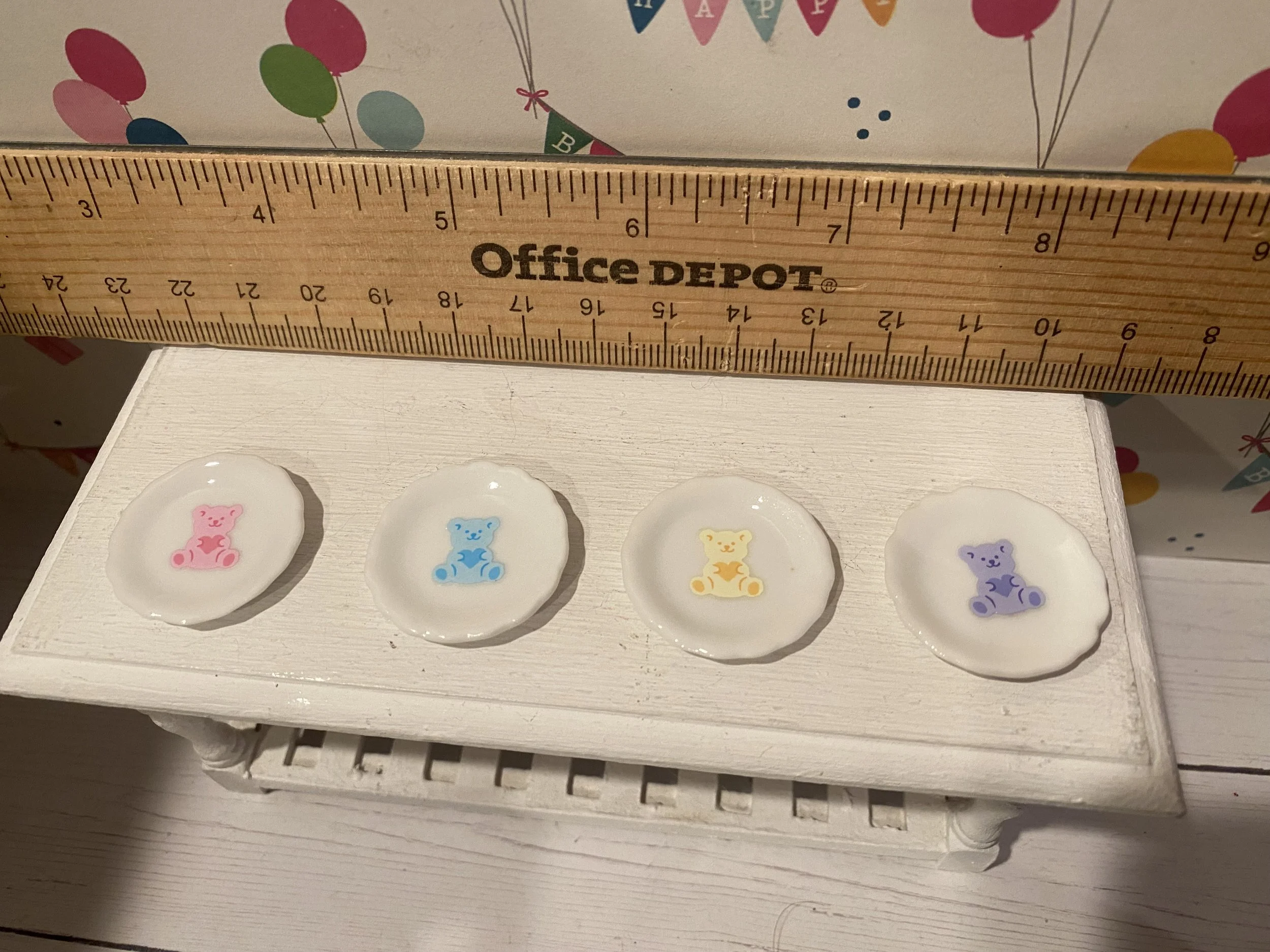 Miniature Teddy Bear Plates, 1:12