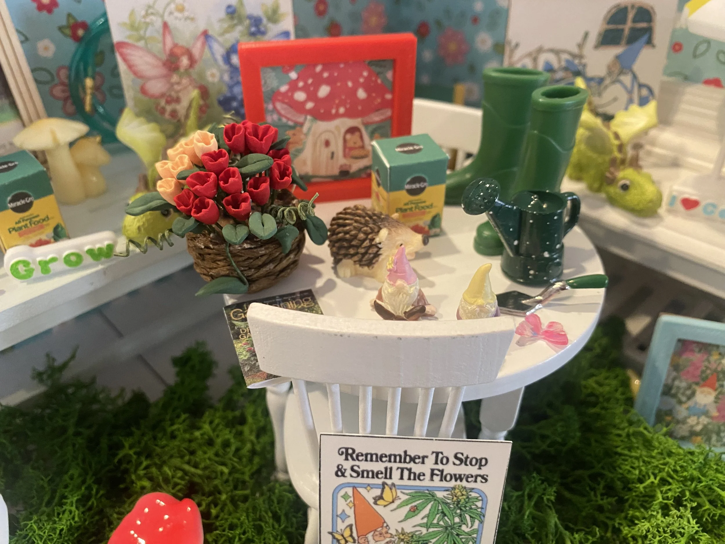 Fern's Miniature Rock Garden, Dollhouse Gnome Garden Decor, 1:12