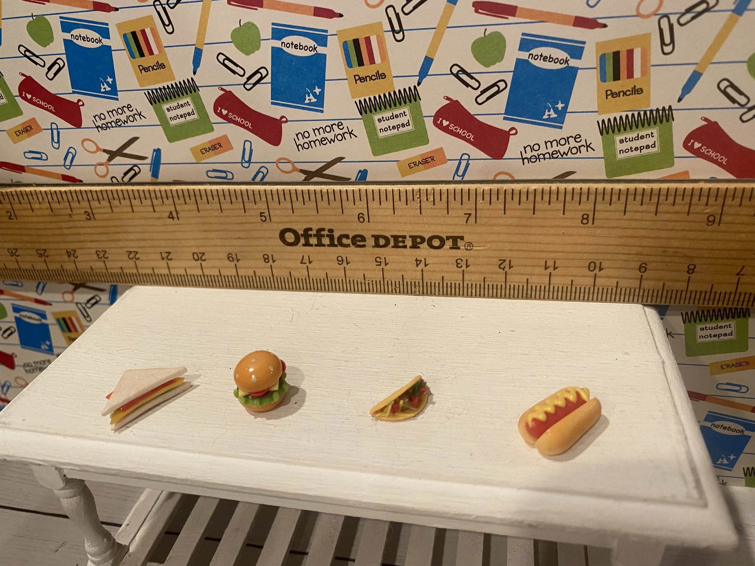 Miniature Sandwich, Hot Dog, Hamburger, Taco, 1:12