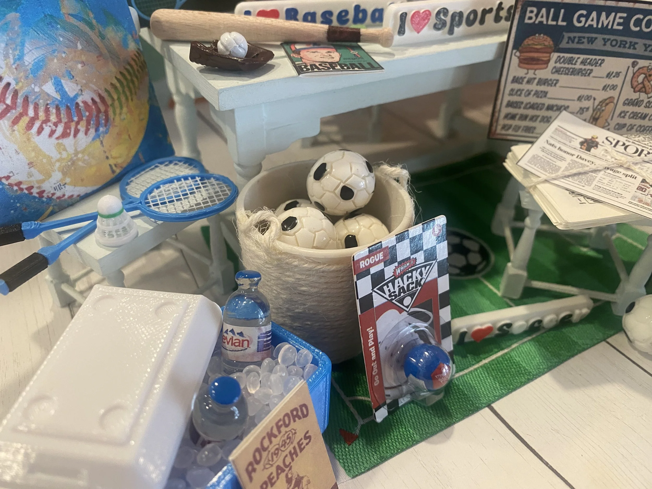 Miniature Sports, Dollhouse Athletic Equipment, 1:12