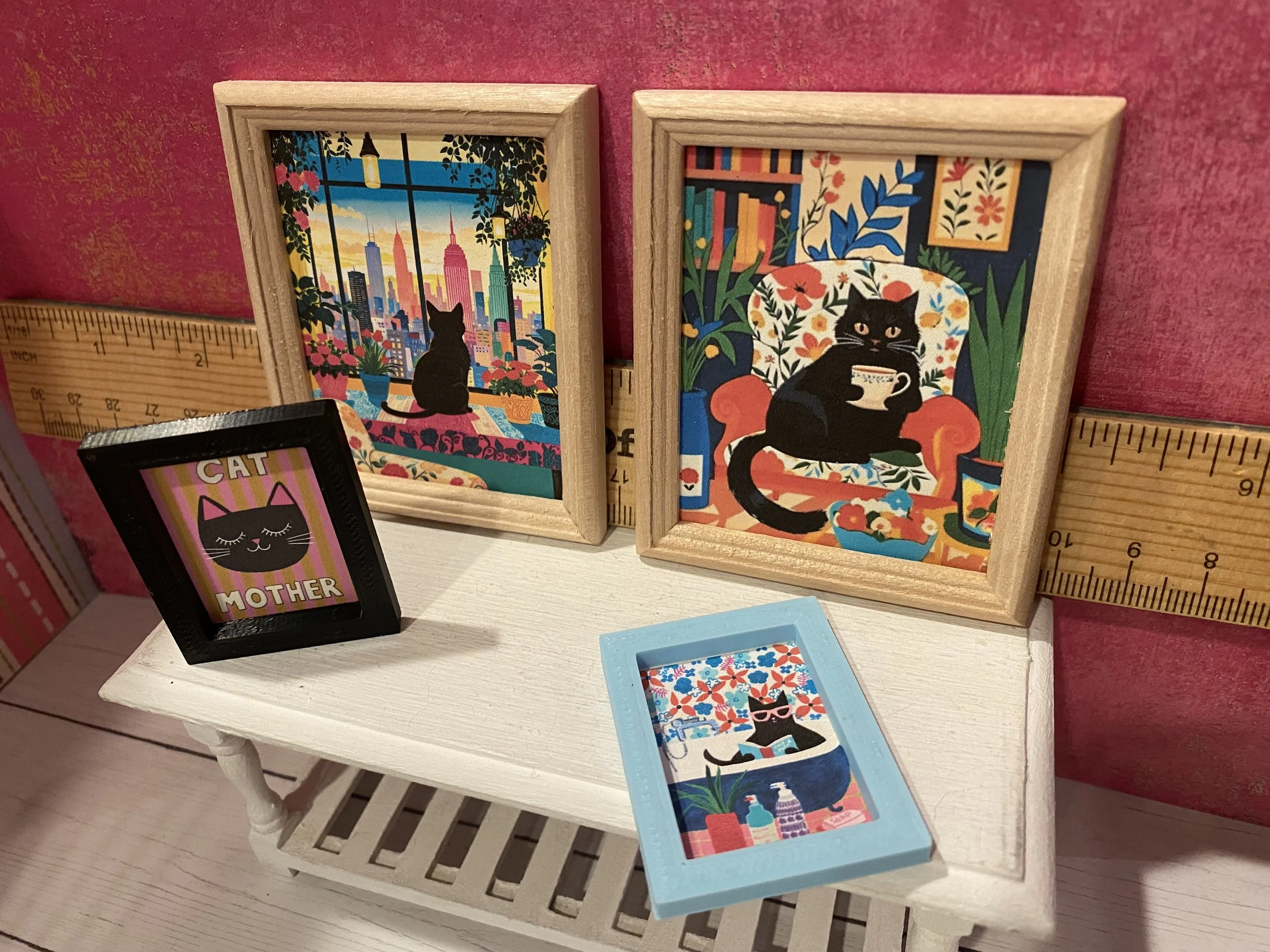 Miniature Cat Art and Signs, 1:12