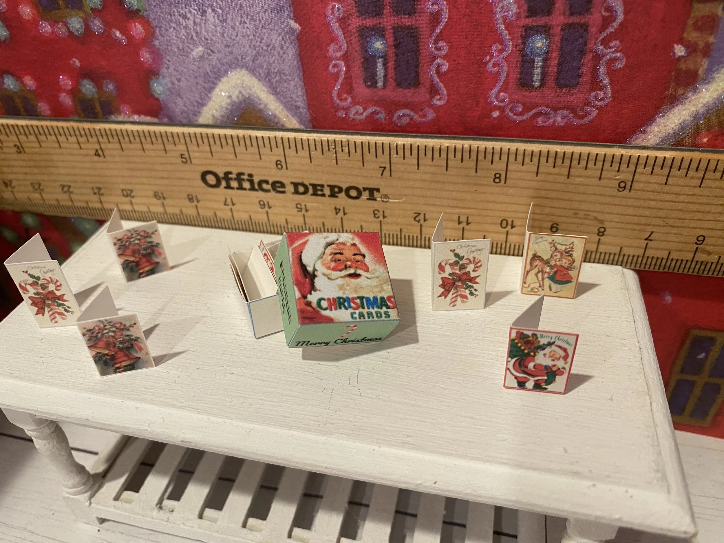 Miniature Christmas Cards in Box, 1:12