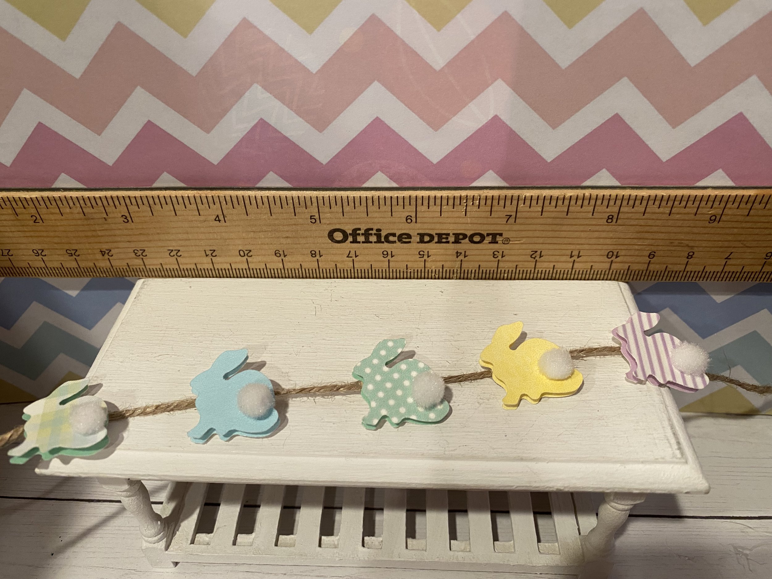 Miniature Easter Basket w/Candy, Foil Rabbit, Book, Wood Bunny, Empty Peeps Box, Easter Eggs, 1:12