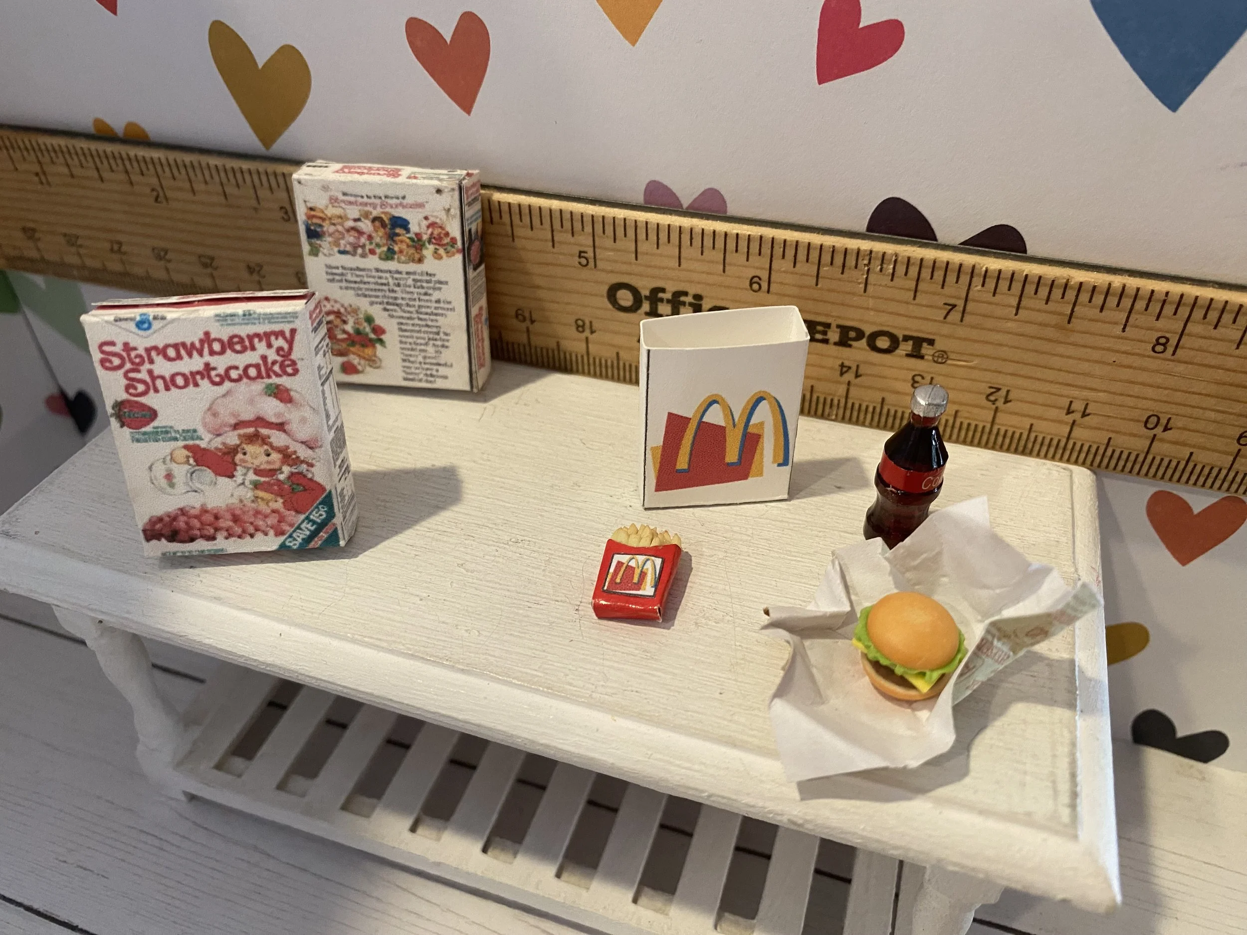 Miniature Strawberry Shortcake Cereal Box, McDonalds Meal, 1:12