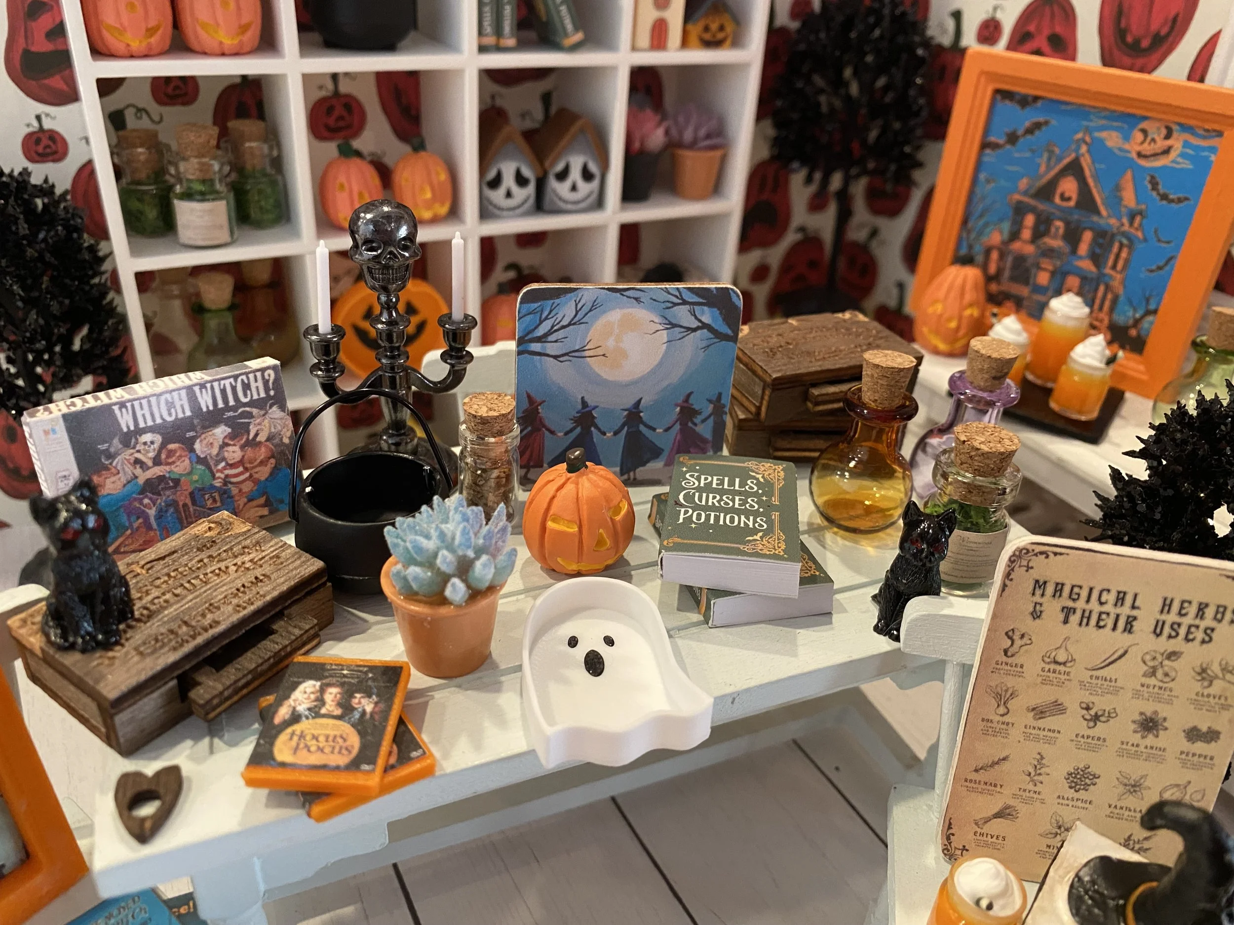 Miniature Wanda Witch's Apothecary, Dollhouse Wicked Woods & Halloween Accessories, 1:12