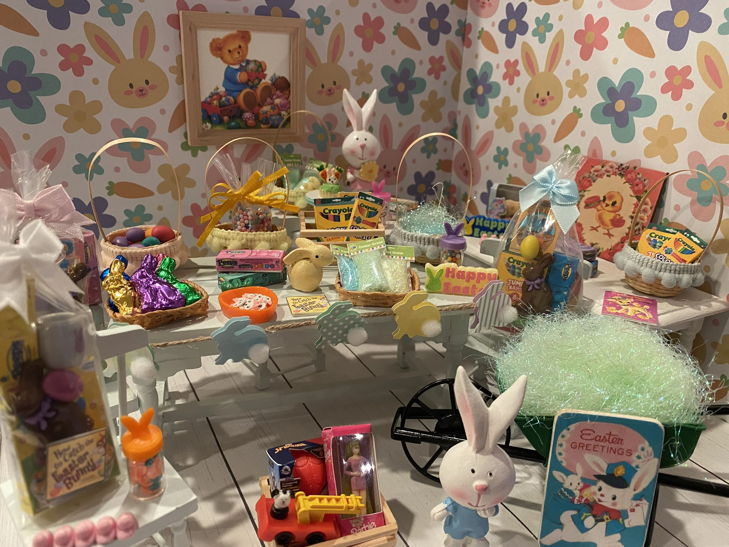 Miniature Fill-A-Basket, Custom Dollhouse Easter Baskets, 1:12