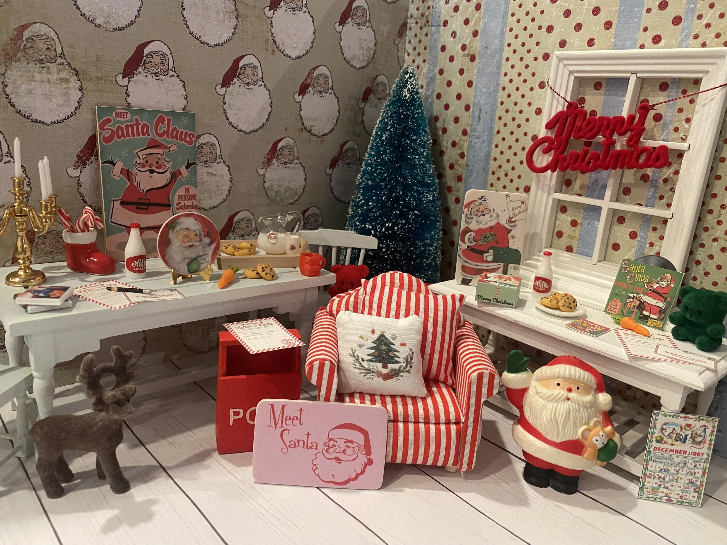 Miniature Christmas Cards, Mailbox, Santa Cookie Plate, Santa Letter