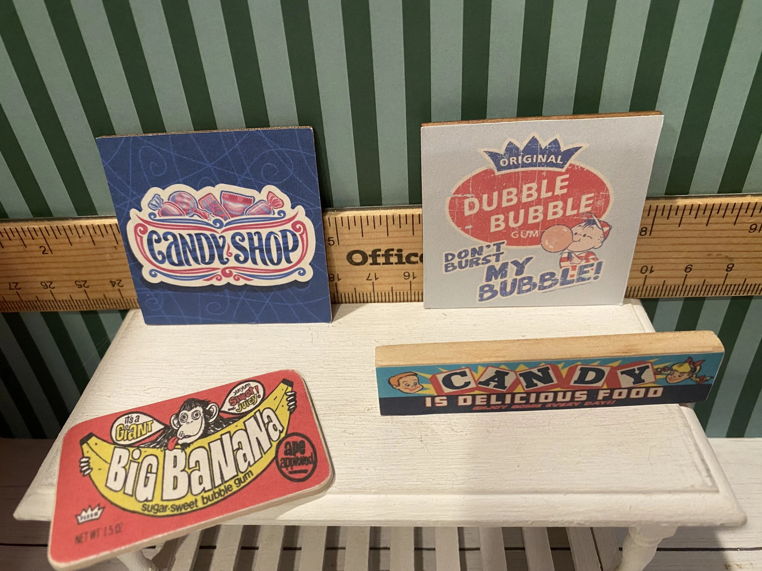 Miniature Candy Shop, Candy Signs, Art, 1:12