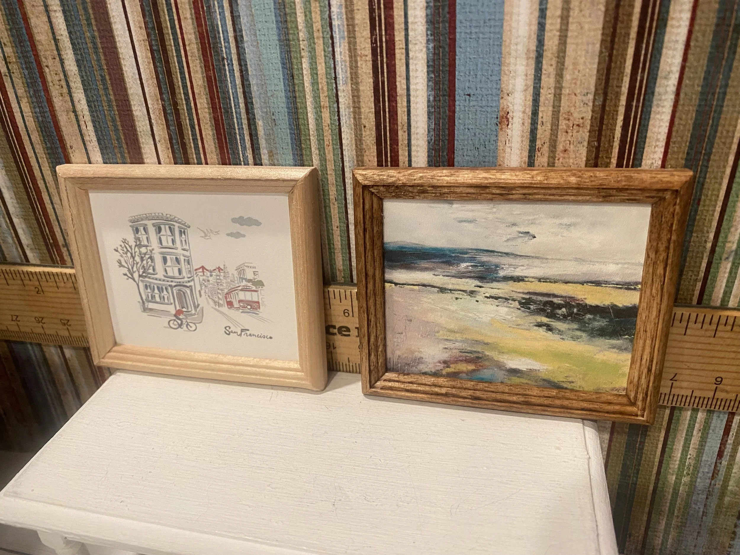 Miniature Framed Coastal, San Francisco Art, 1:12