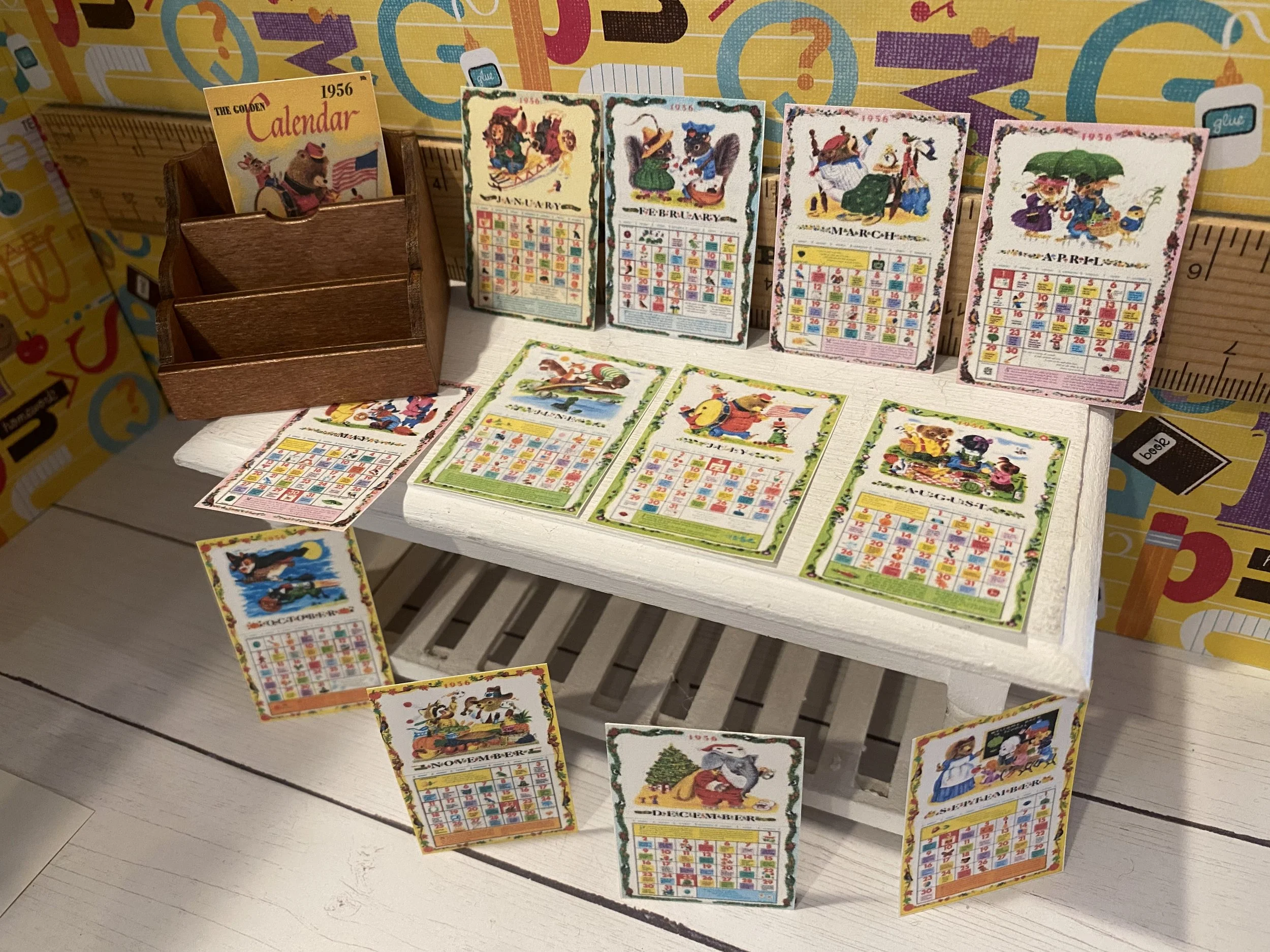 Miniature Back to School, 12 Month Calendar, 1:12