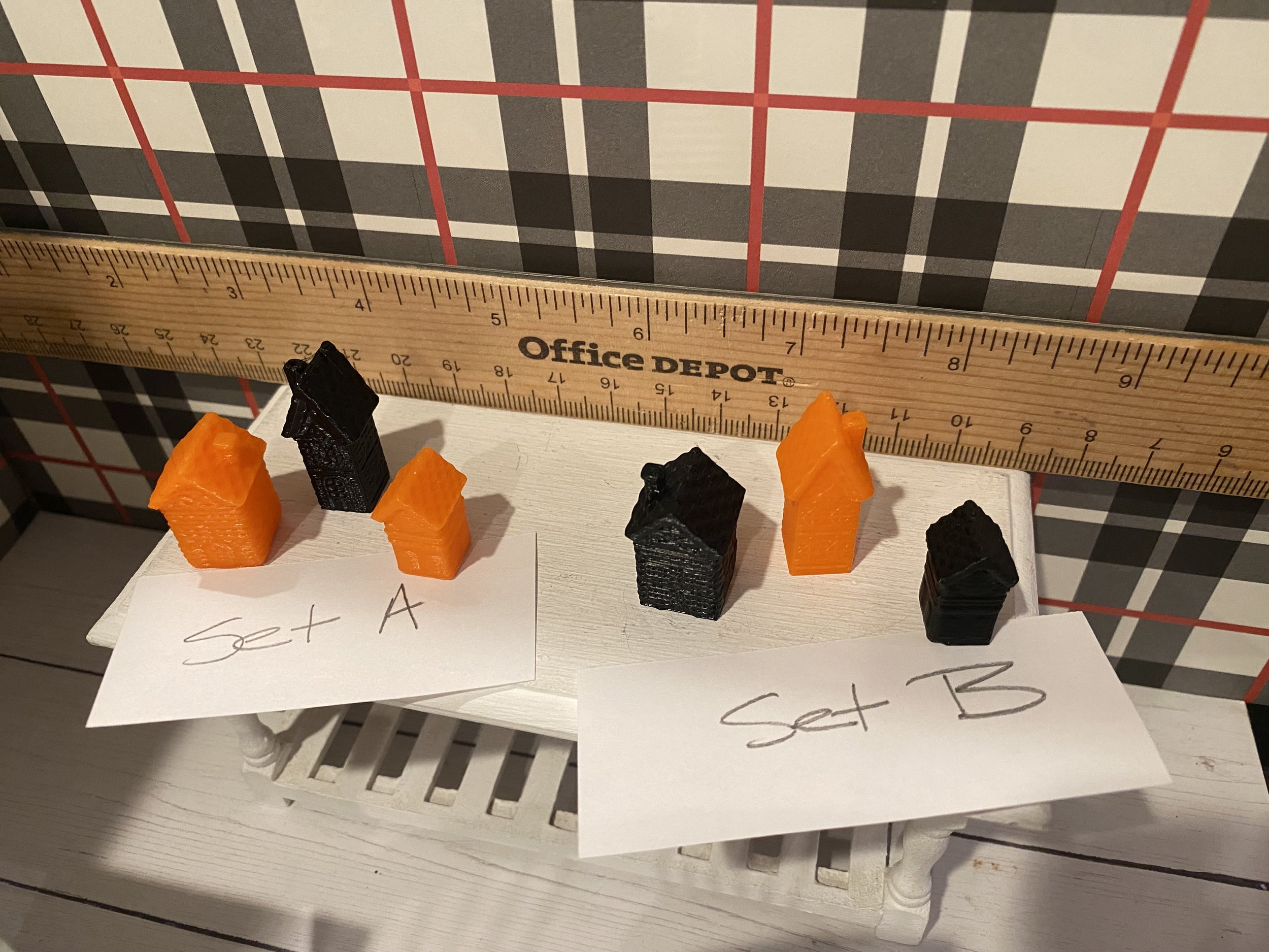 Miniature Black and Orange Halloween Village, 1:12