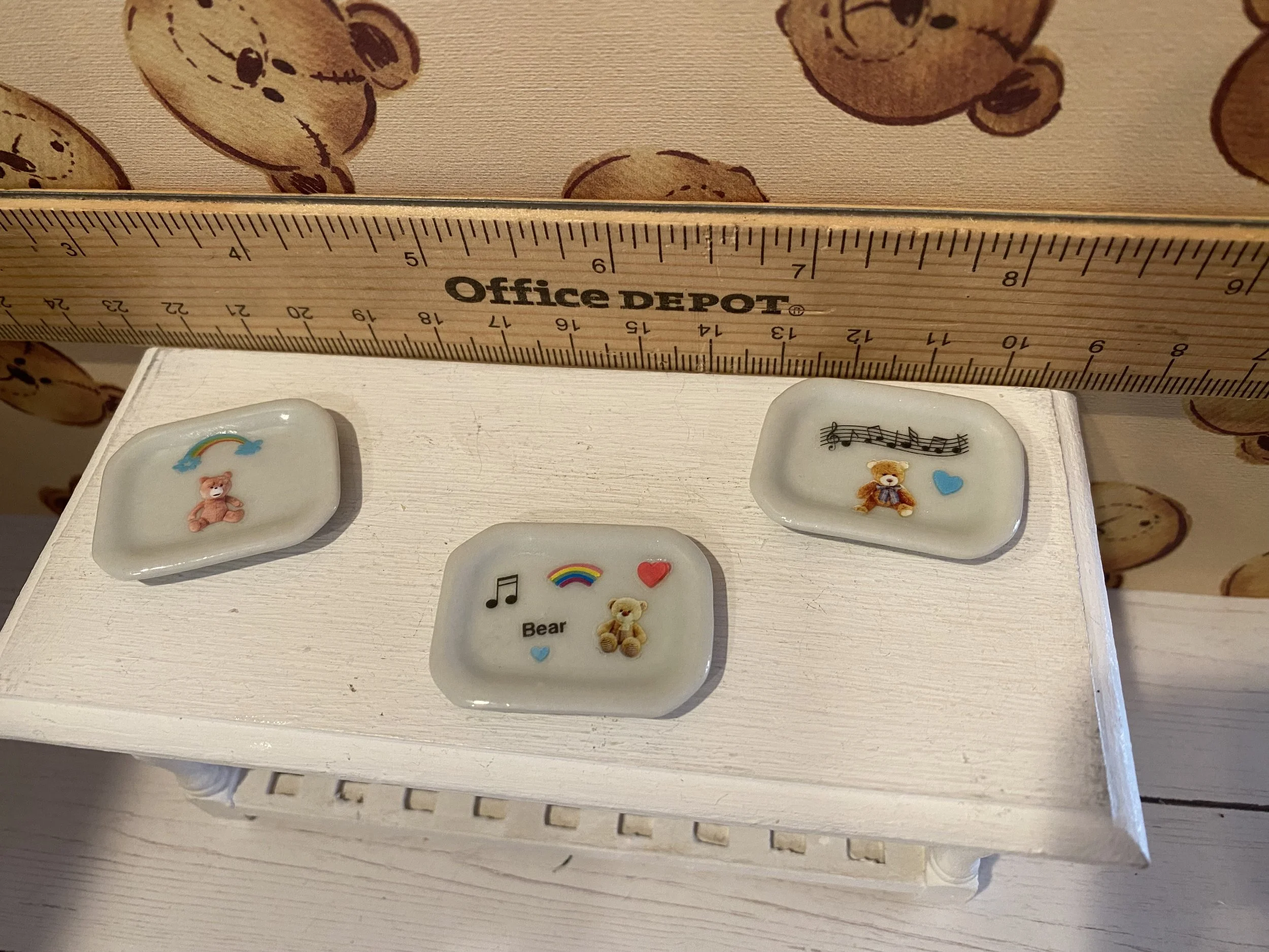 Miniature Teddy Bear Serving Platters, 1:12