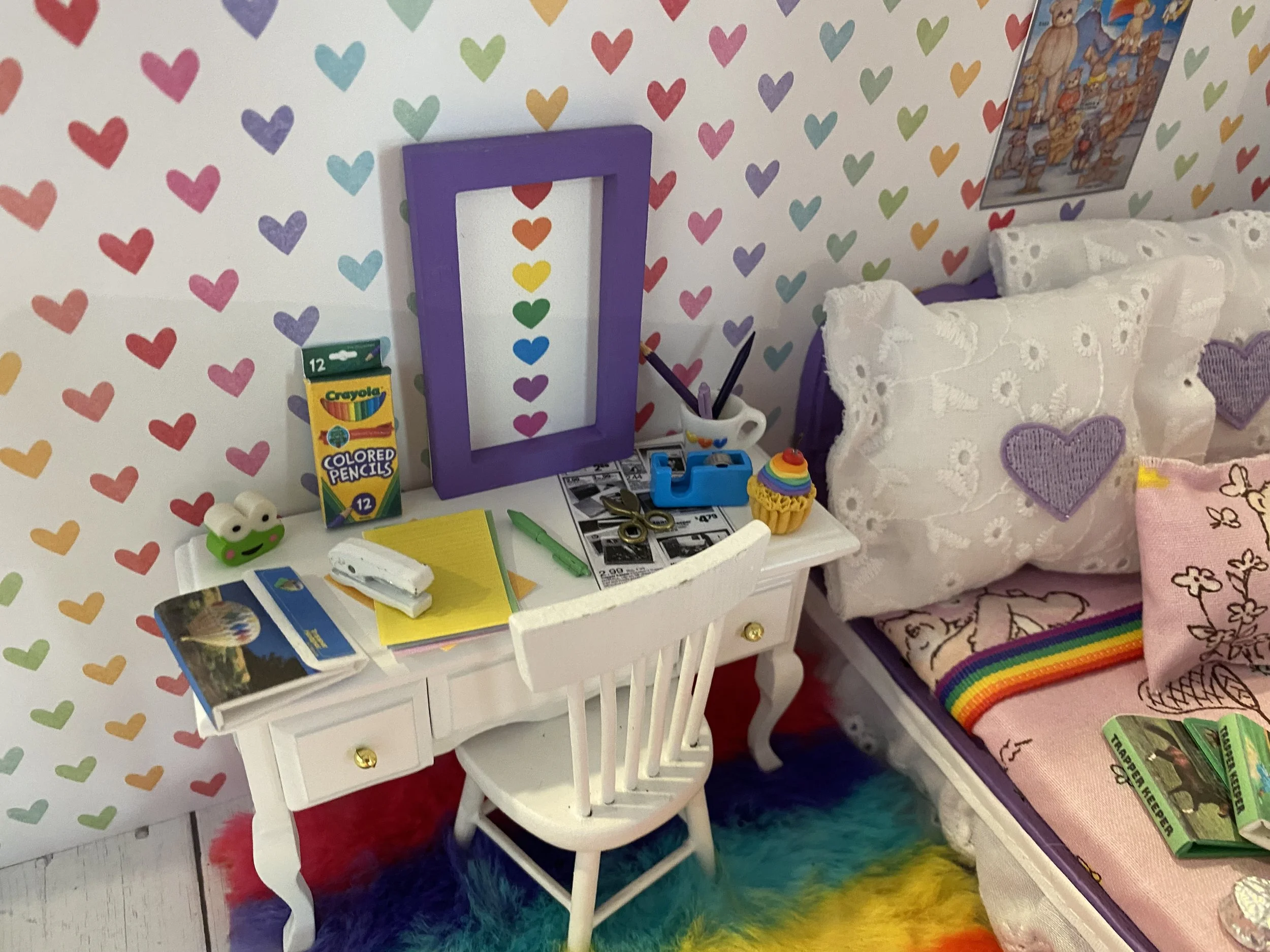 Miniature Trapper Keepers, 80's Dollhouse School Supplies, 1:12