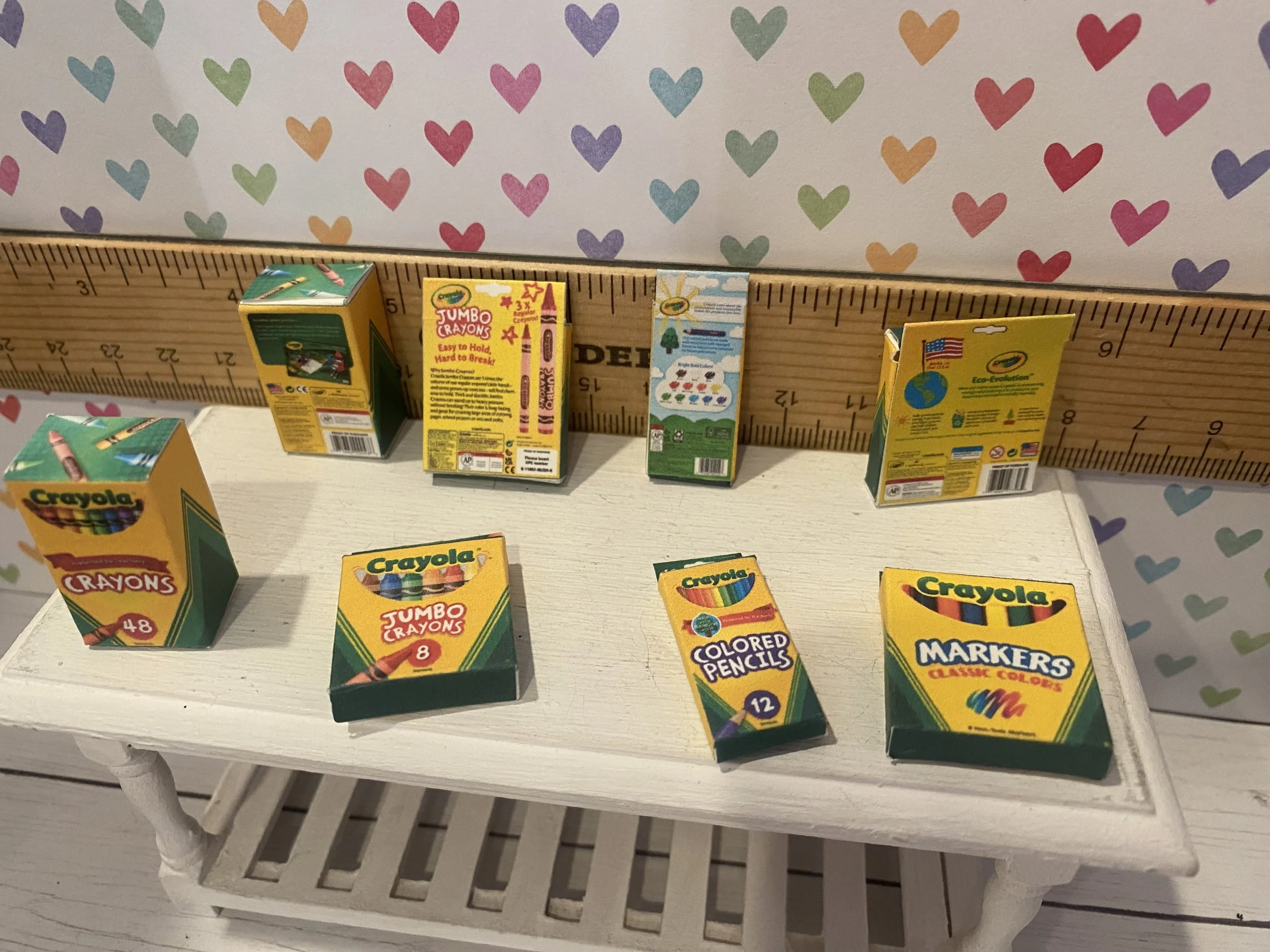 Miniature Crayola Crayon, Marker, Pencil, Boxes, 1:12
