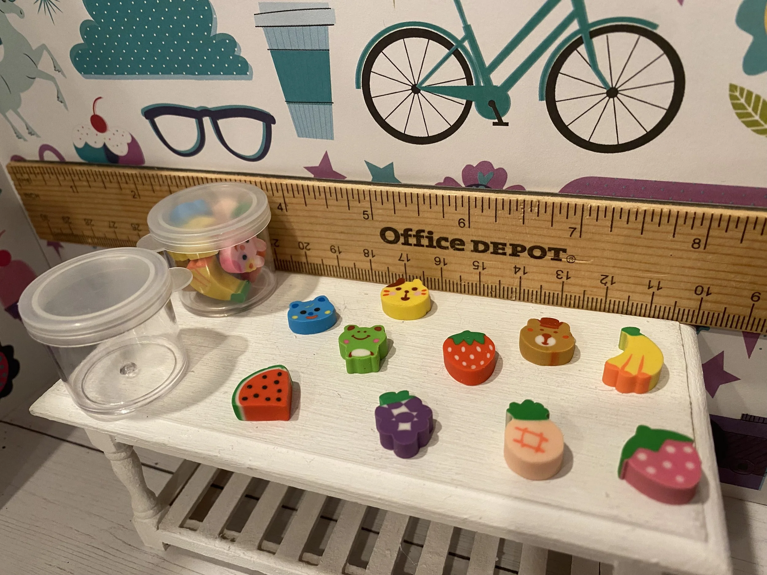 Miniature Fruit and Animal Rubber Shapes, 1:12