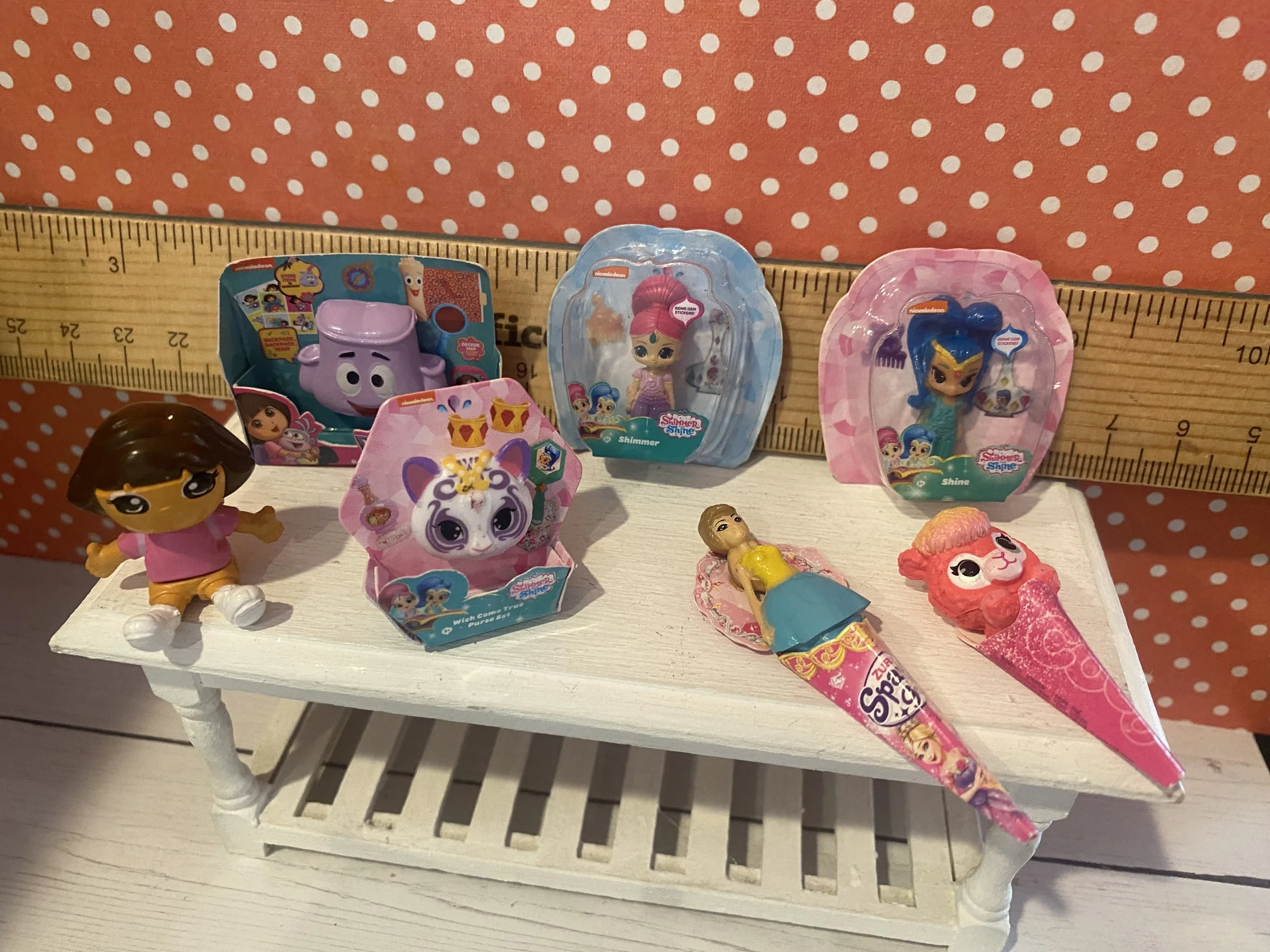 Miniature Dora Doll, Backpack, Red and Blue Haired Genie, Cat Face, 1:12