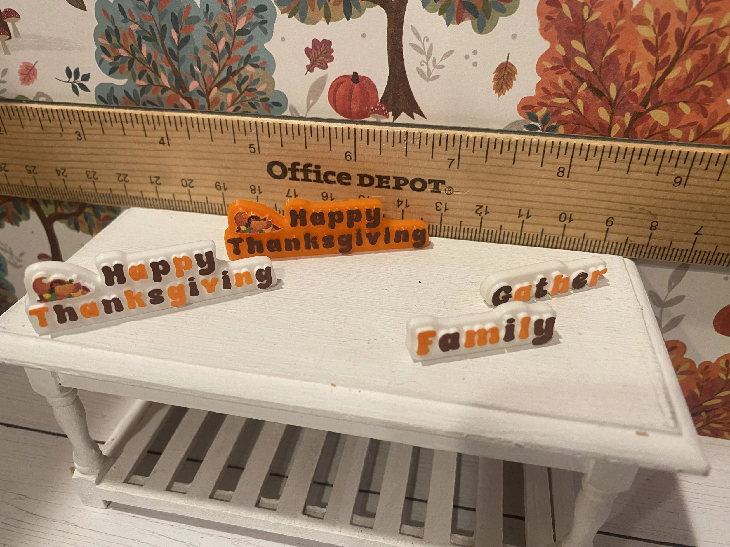 Miniature Thanksgiving Word Art, 1:12