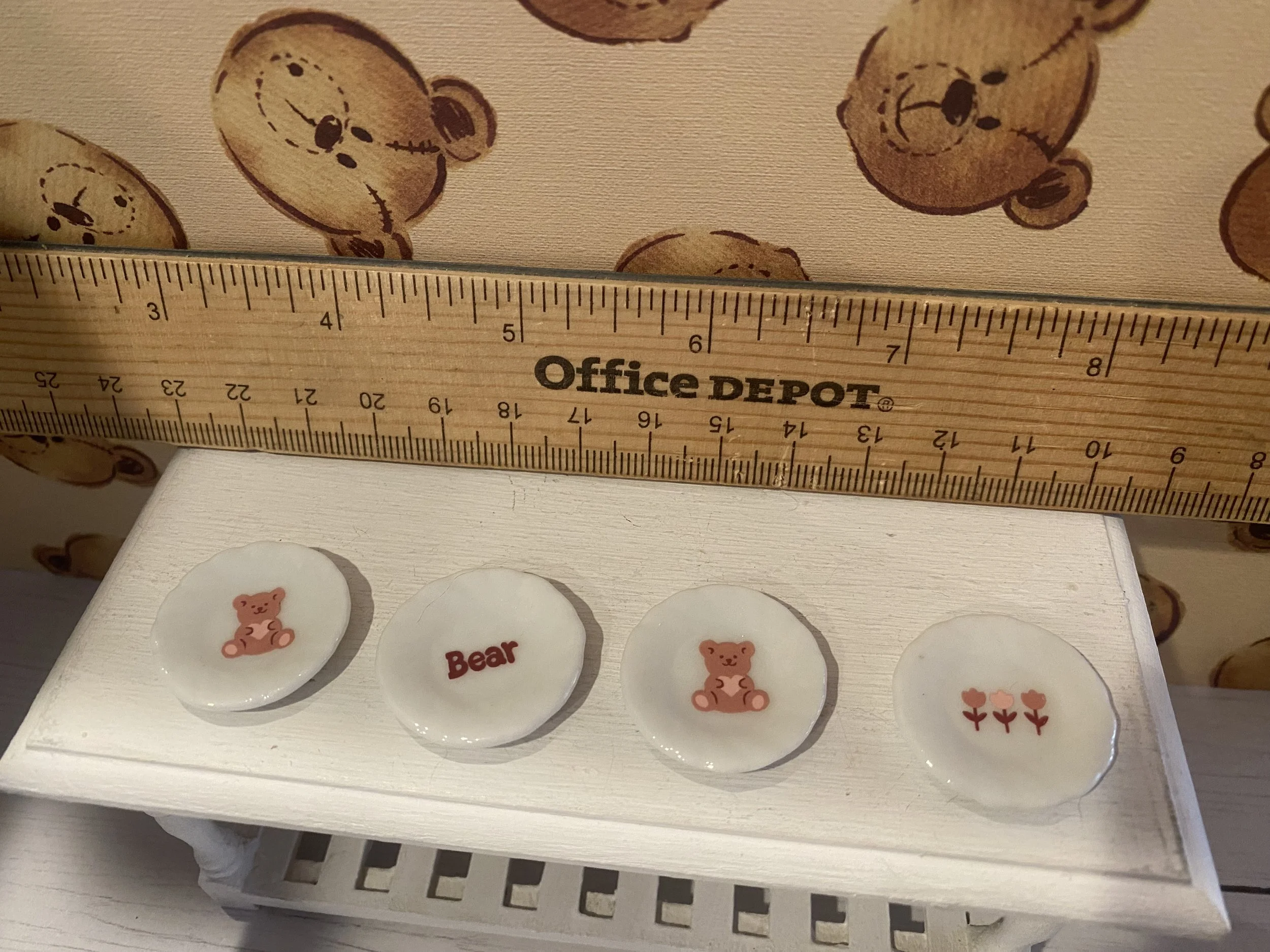 Miniature Teddy Bear Plates, 1:12