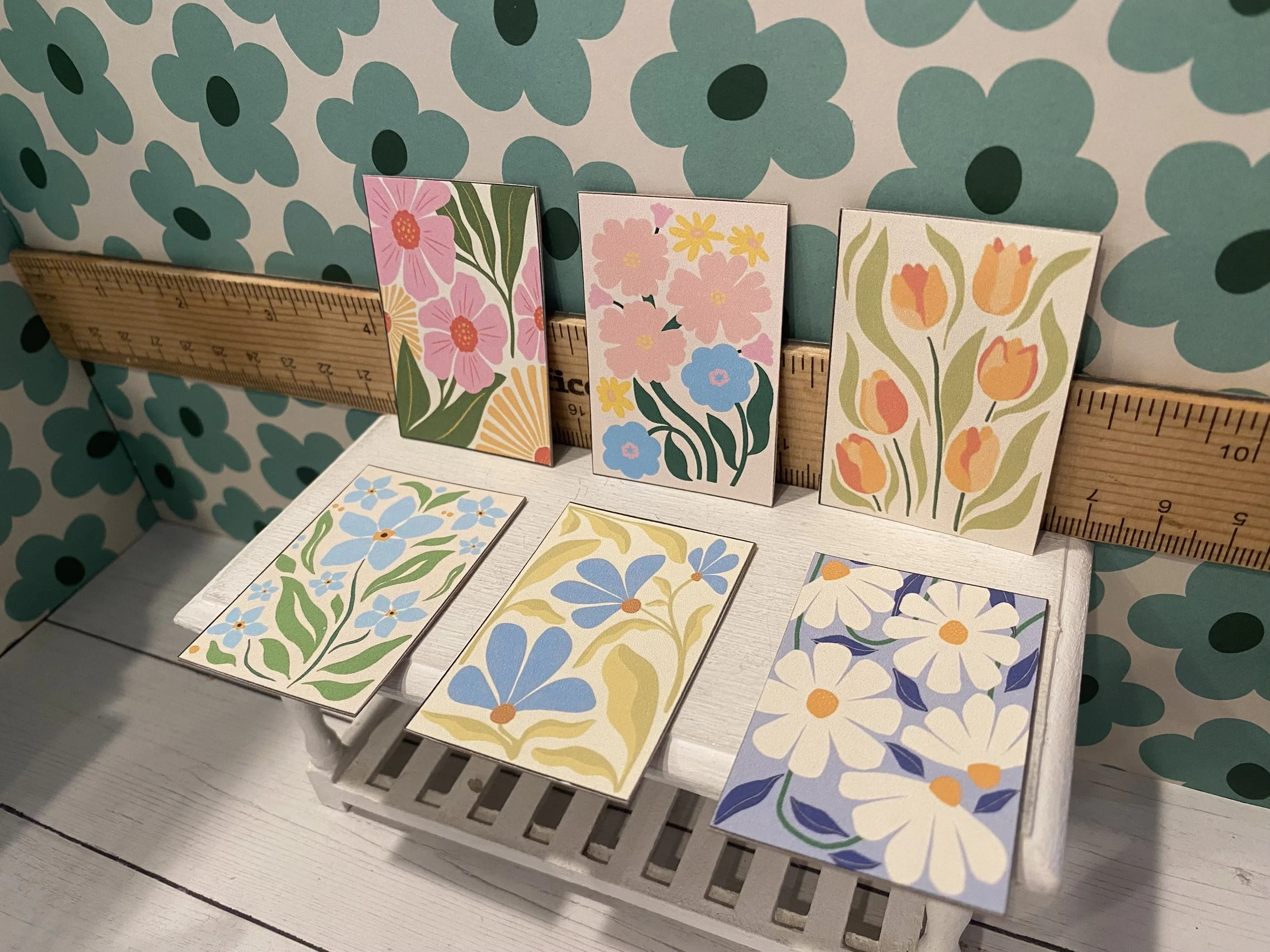 Miniature Flower Poster Set of 6, 1:12