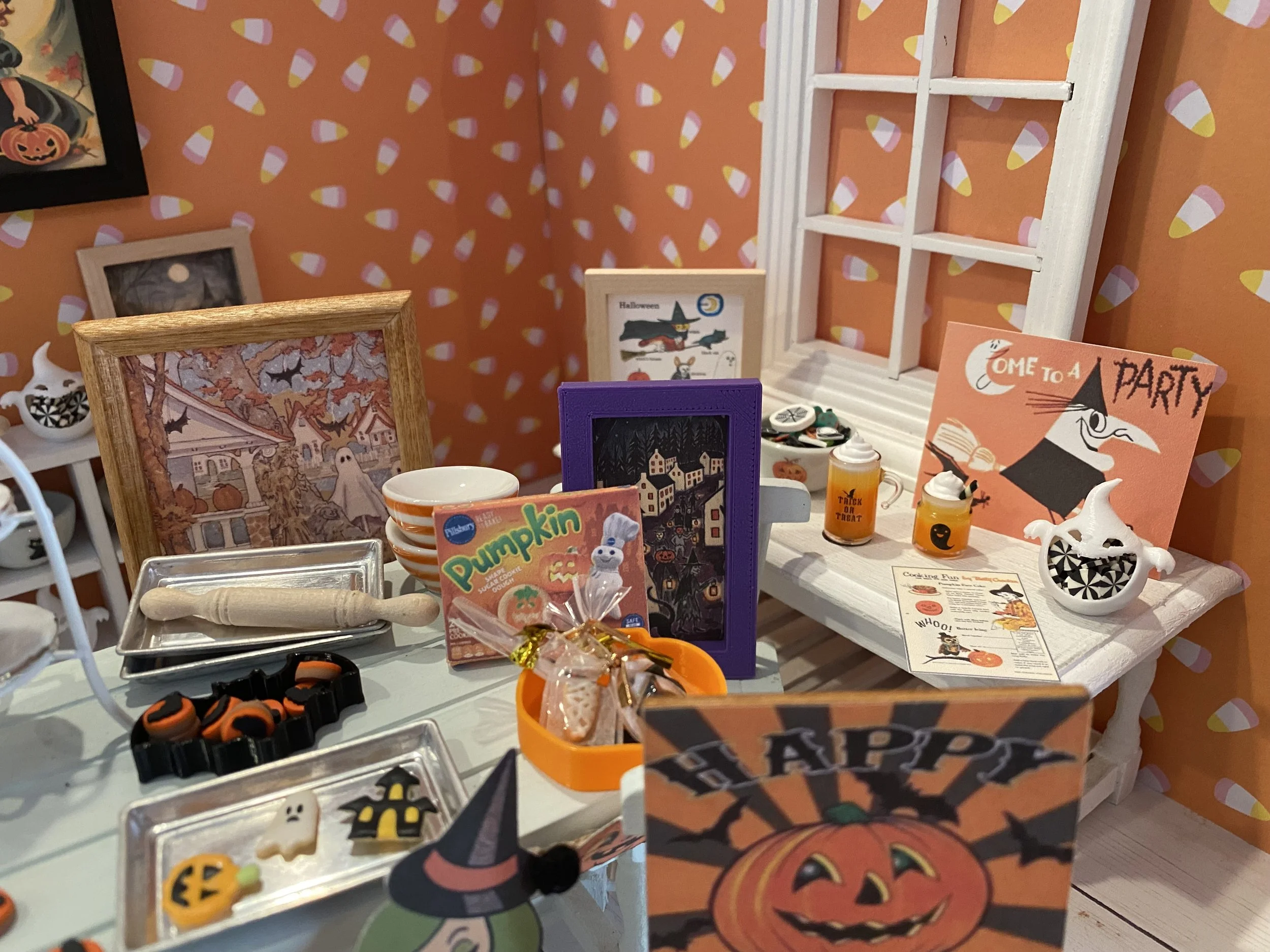 Miniature Halloween Cookies, Dough Box, Baking Supplies, 1:12