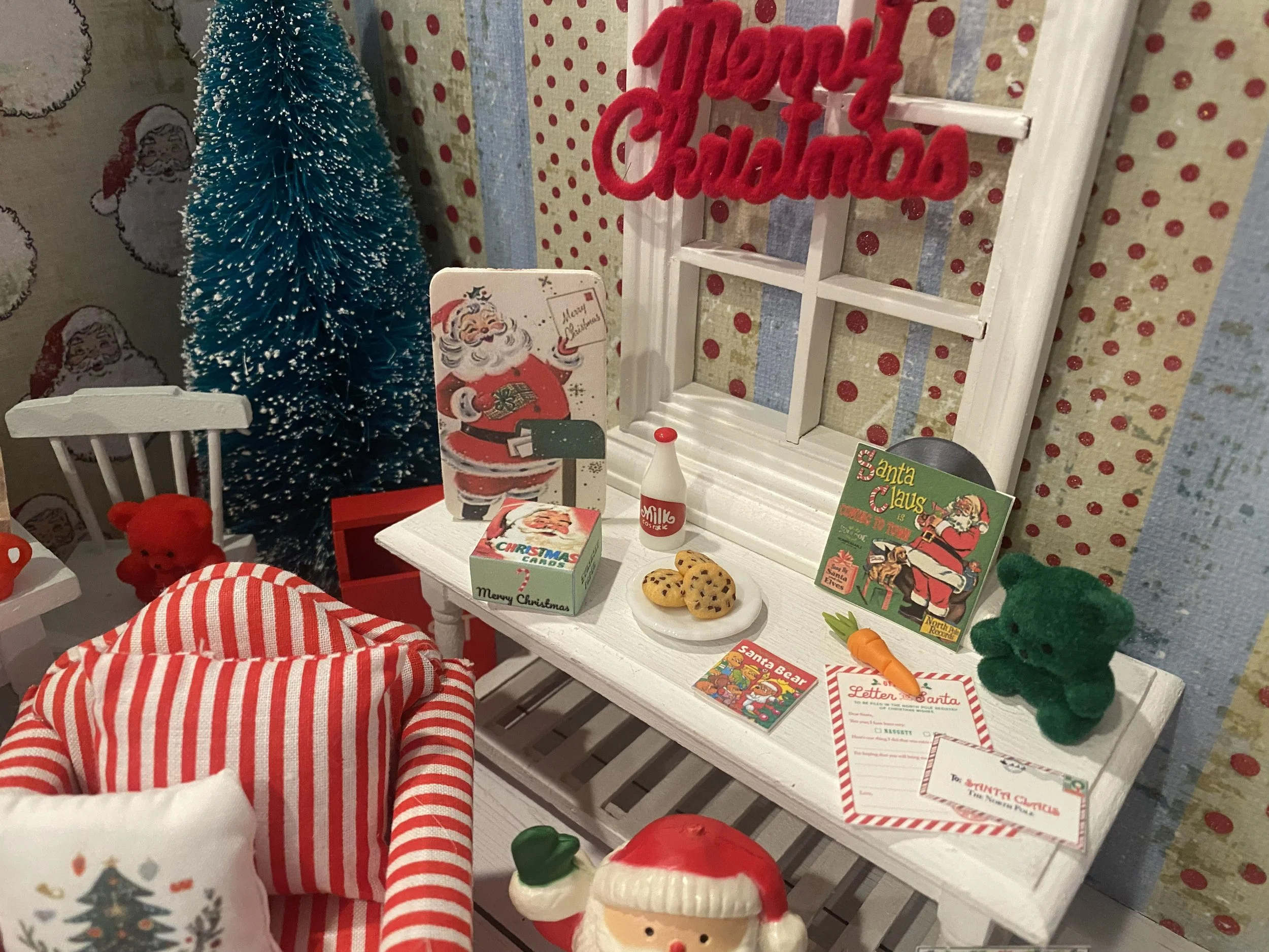Miniature Christmas Cards, Mailbox, Santa Cookie Plate, Santa Letter