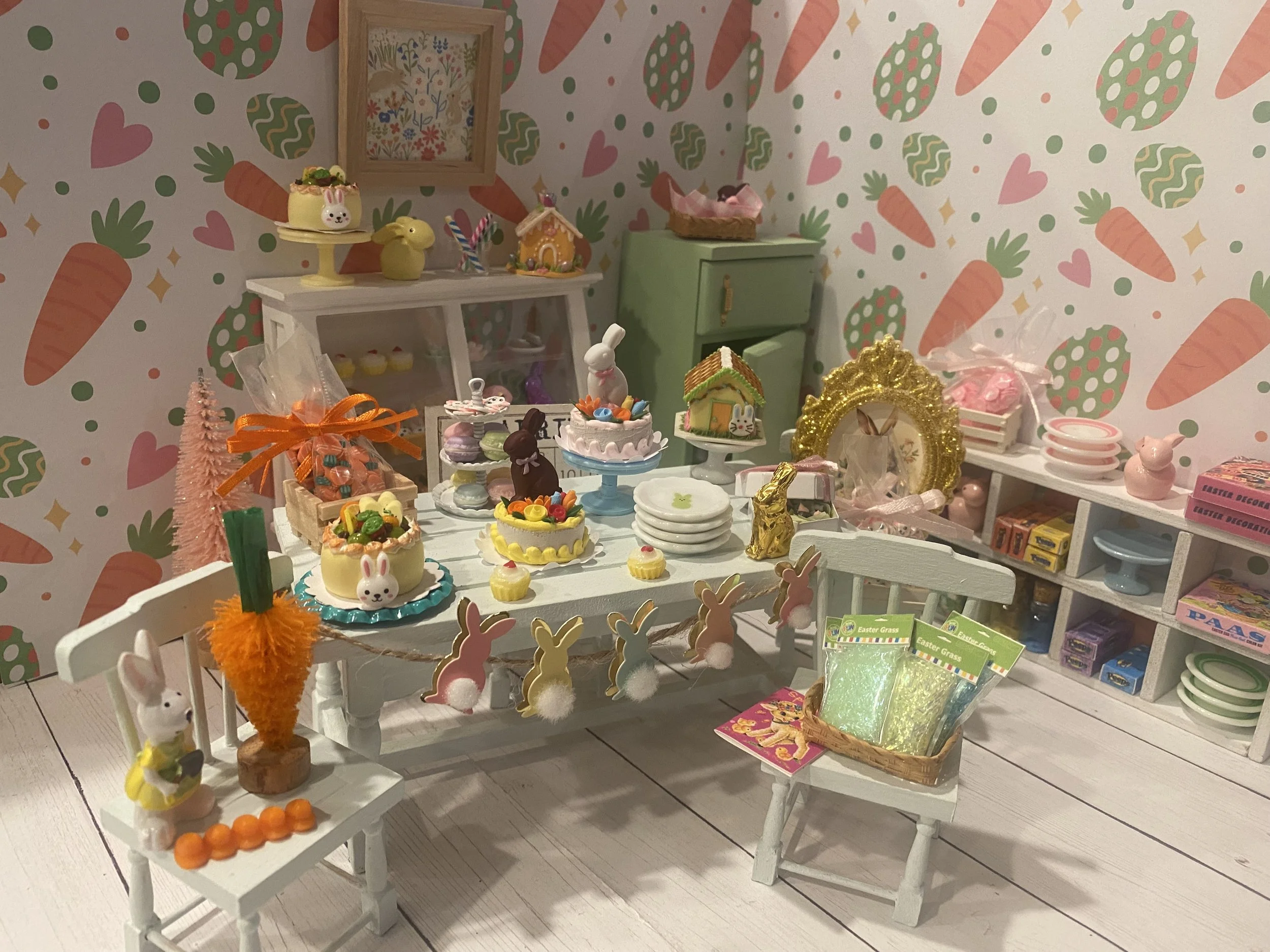 Miniature Easter Sweet Shoppe, Dollhouse Easter Bakery, 1:12