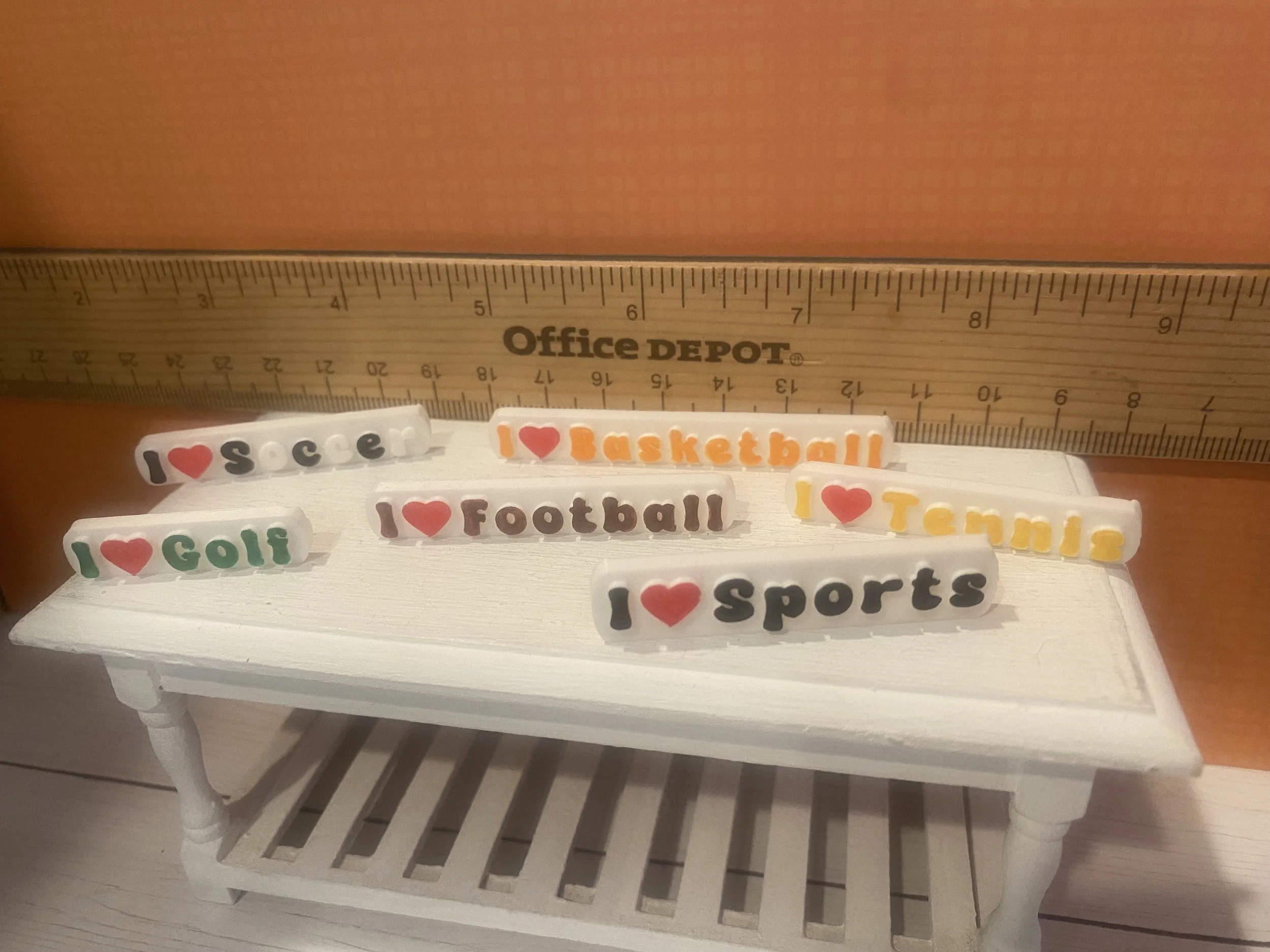 I Love Football, Basketball, Baseball, Tennis, Golf, Soccer Word Art, 1:12