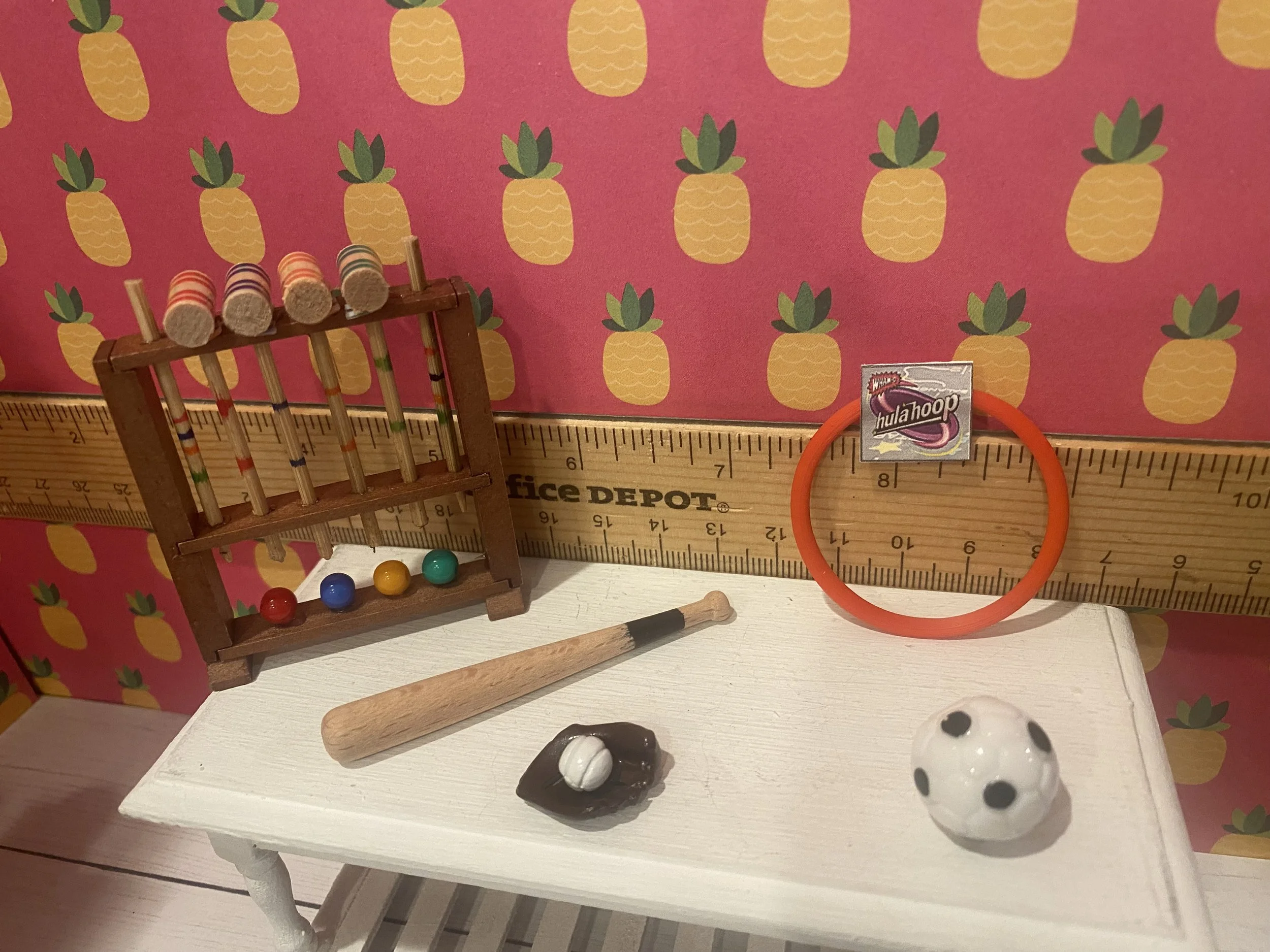 Miniature Croquet, Baseball, Soccer, Hula Hoop, 1:12