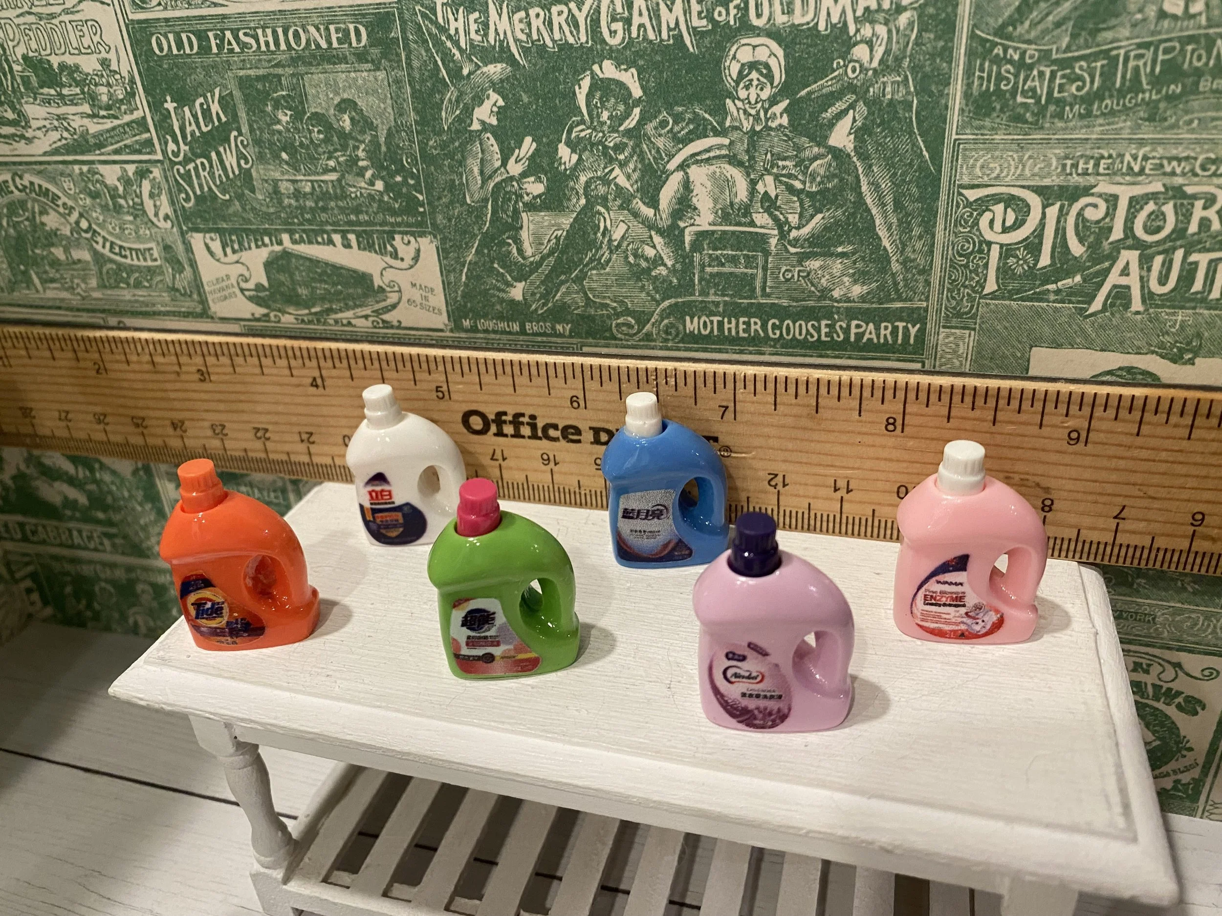 Miniature Assorted Bottle Laundry Detergent. 1:12