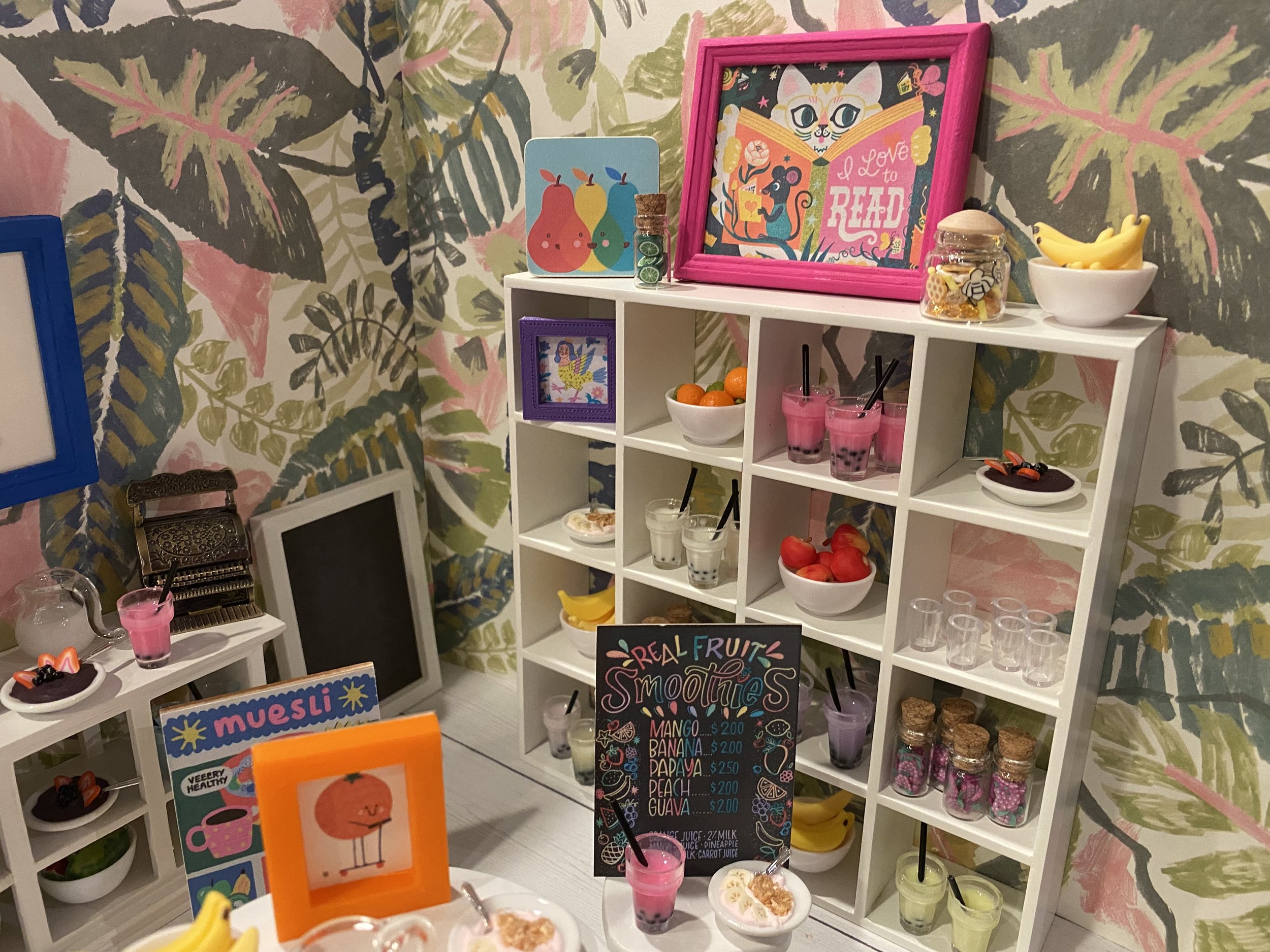 Miniature Granola Stand, Dollhouse Acai & Boba Bar, 1:12