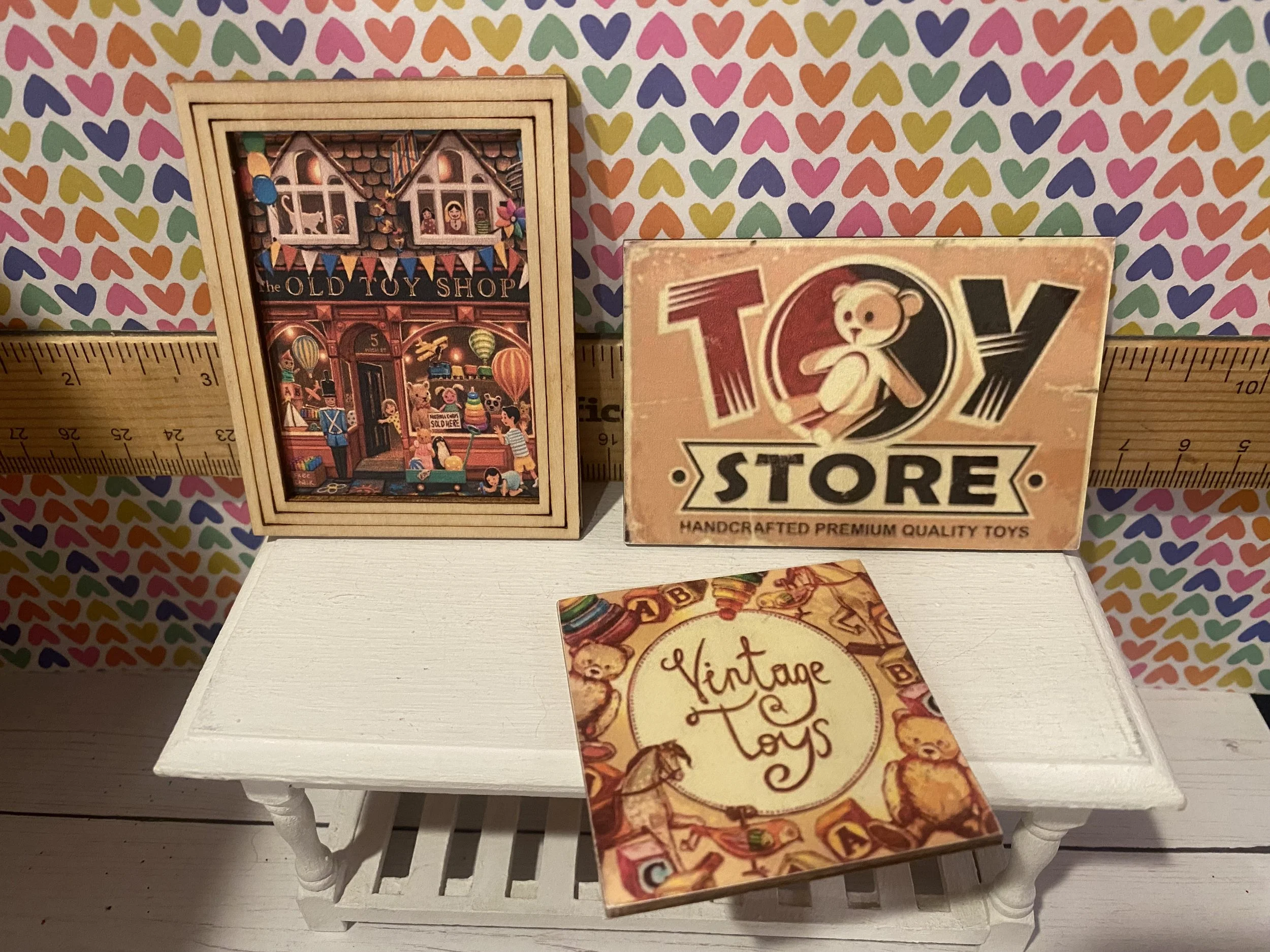 Miniature Toy Store Art and Signs, 1:12