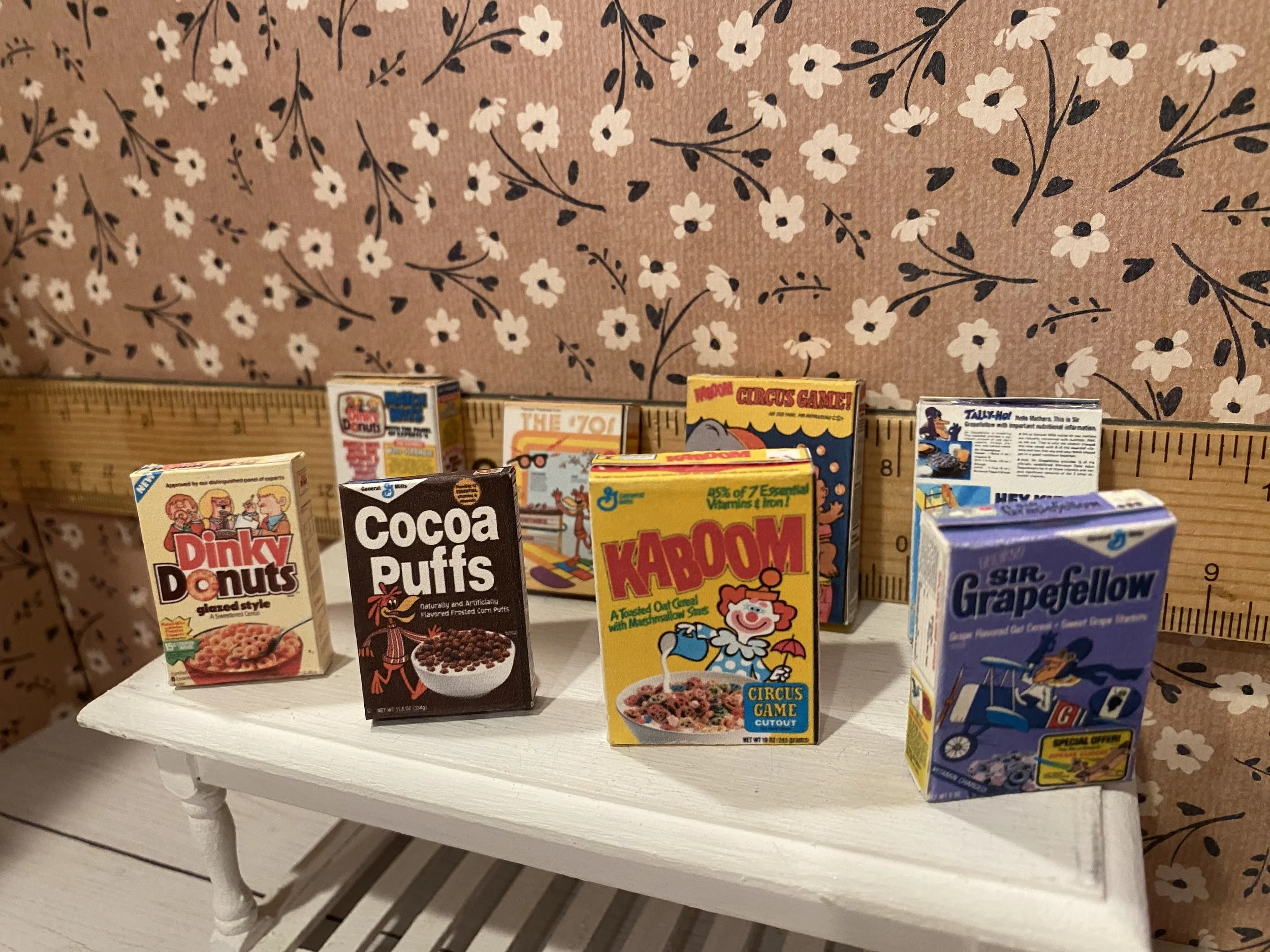Miniature Cereal Dinky Donuts, Cocoa Puffs, Kaboom, Sir Grapefellow, 1:12