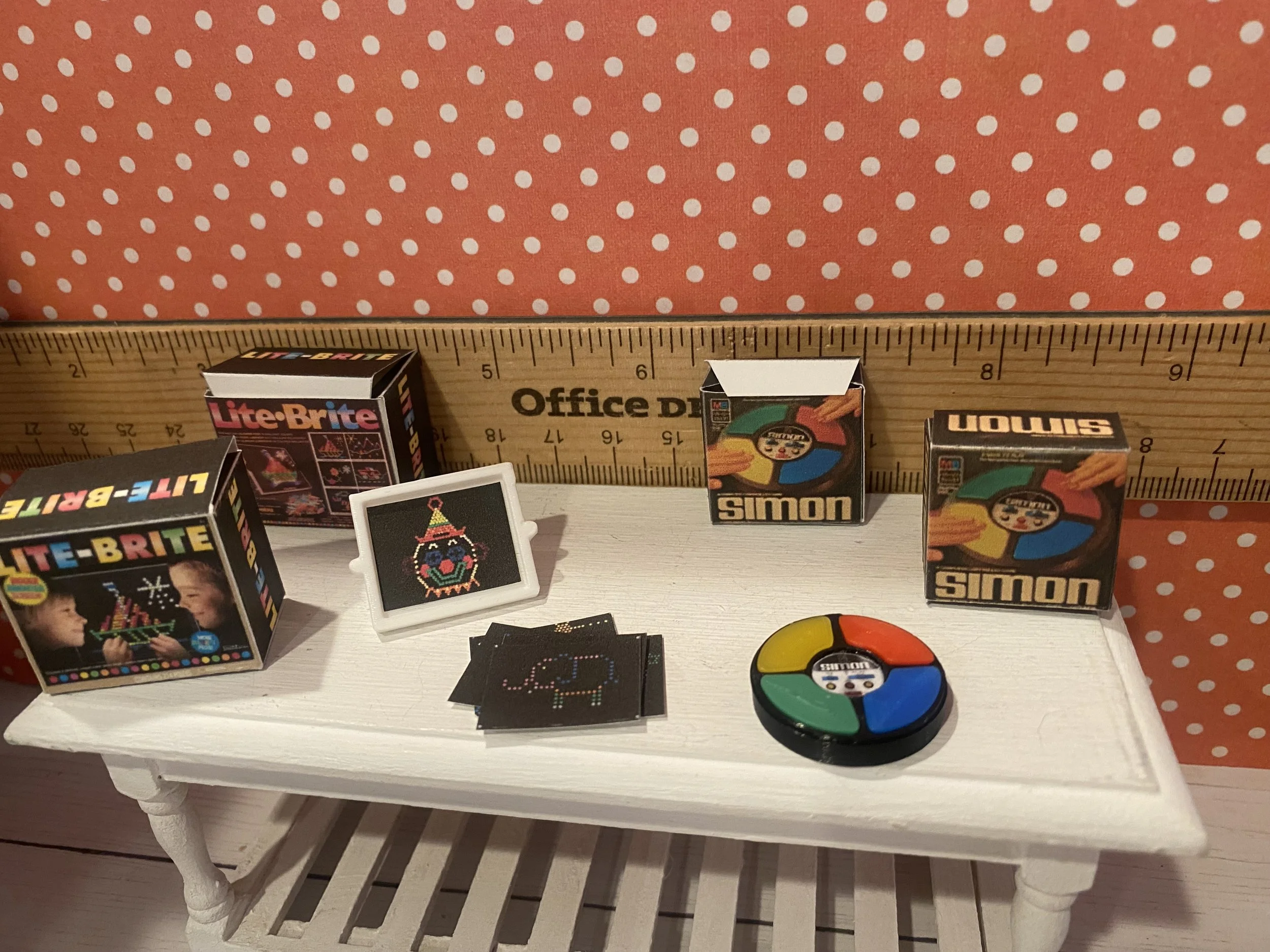 Miniature Simon and Lite Brite, 1:12