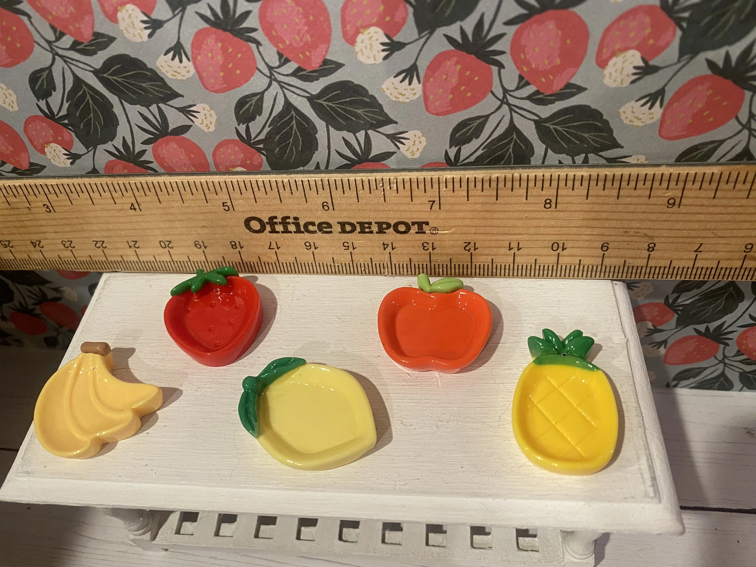 Miniature Fruit Candy Shapes, Apple, Banana, Strawberry, Lemon & Pineapple, 1:12