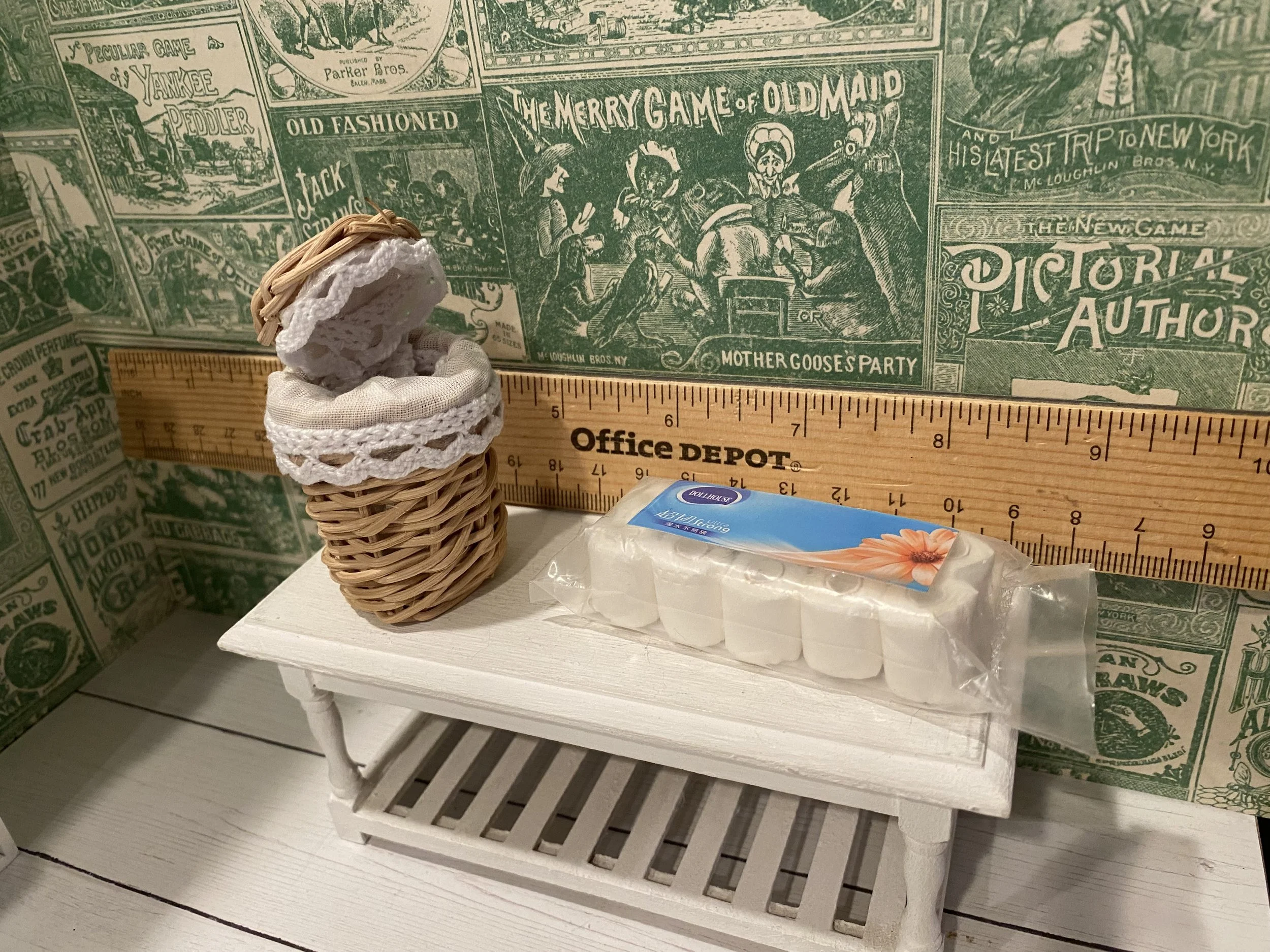 Miniature Hamper, Toilet Paper Pack, 1:12