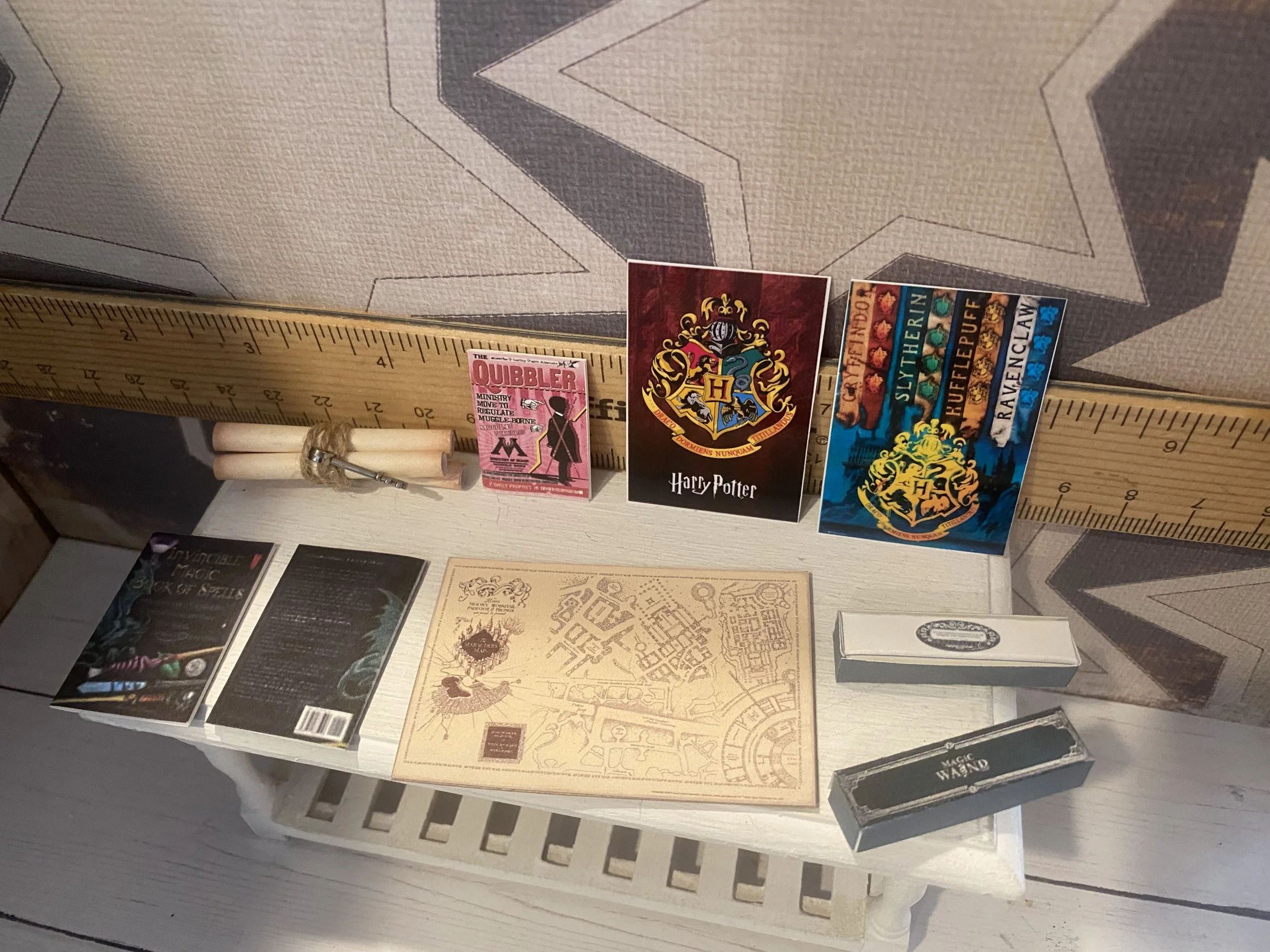 Miniature Wand Box, Quibbler Magazine, Posters, Spell Book, Map, 1:12