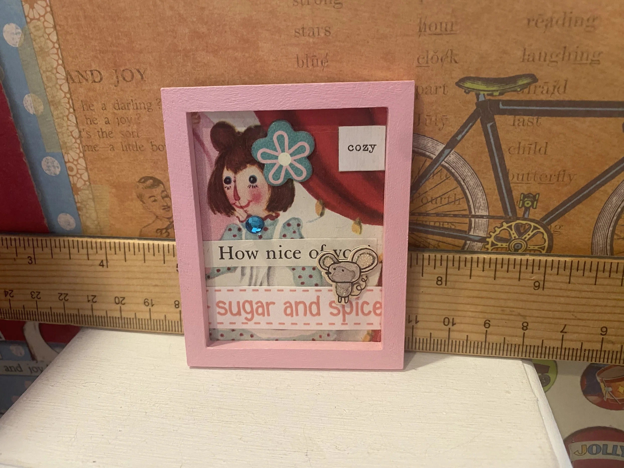 Miniature Baby Framed Art, Dollhouse Nursery Signs, 1:12