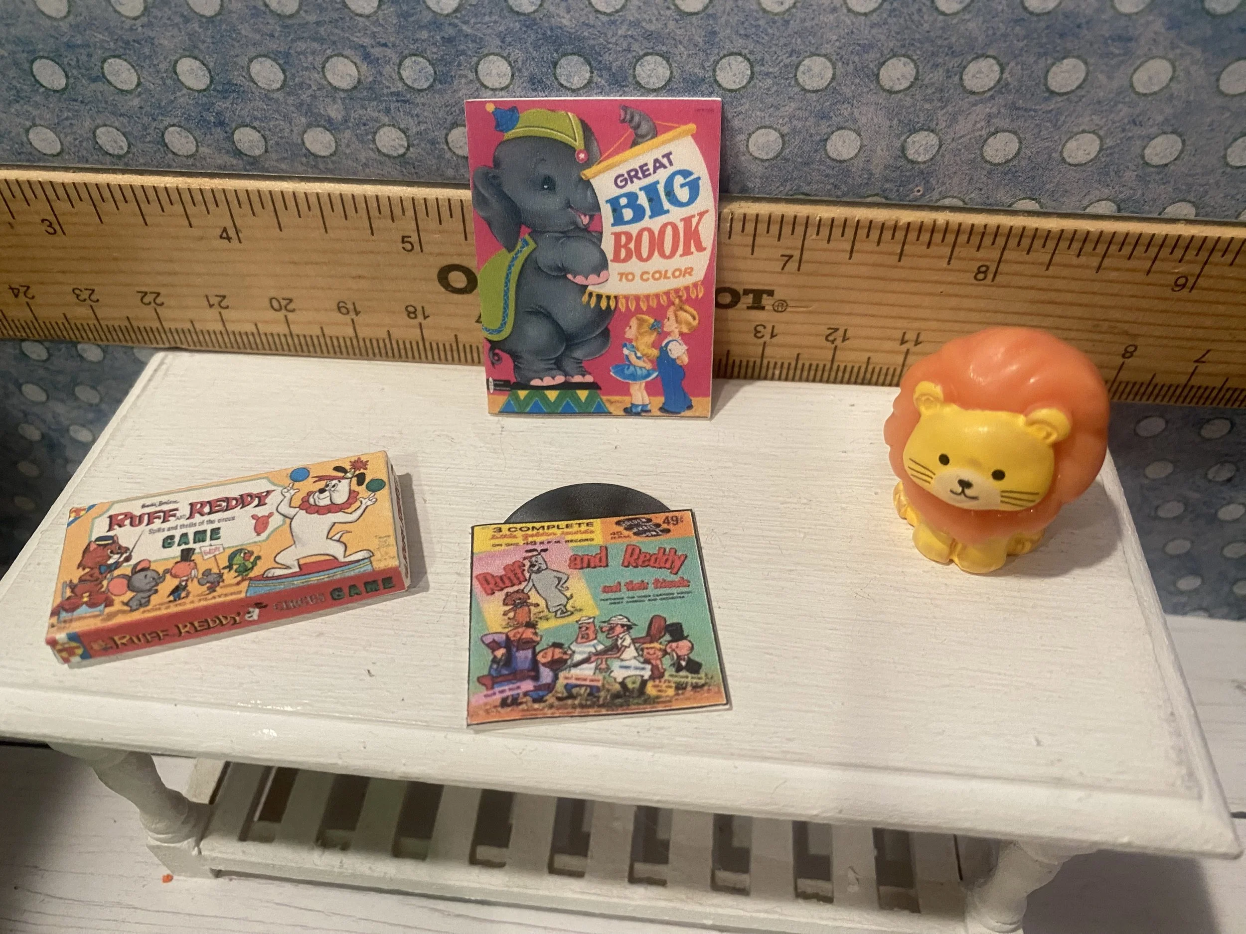 Miniature Ruff and Reddy Circus Game Box, Lion Cub, Circus Album, Circus Big Book, 1:12