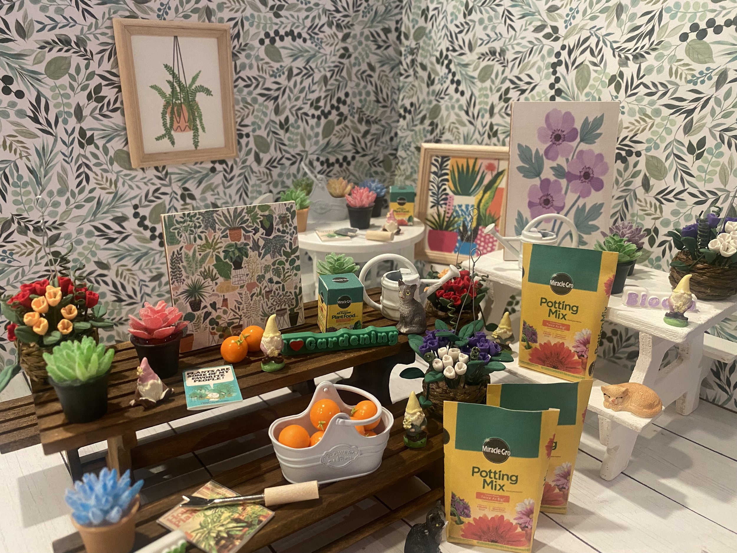 Miniature Houseplants, Dollhouse Plant Accessories, 1:12