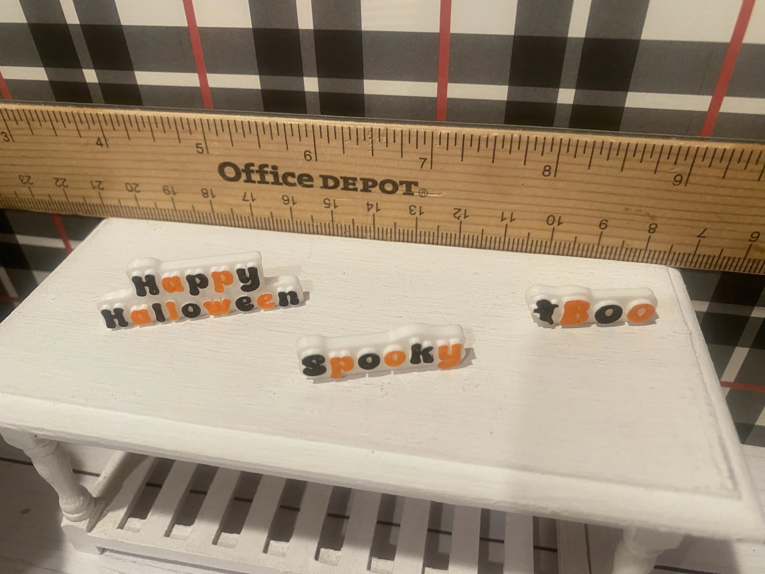 Miniature Halloween Words, Happy Halloween, Spooky, Boo, 1:12