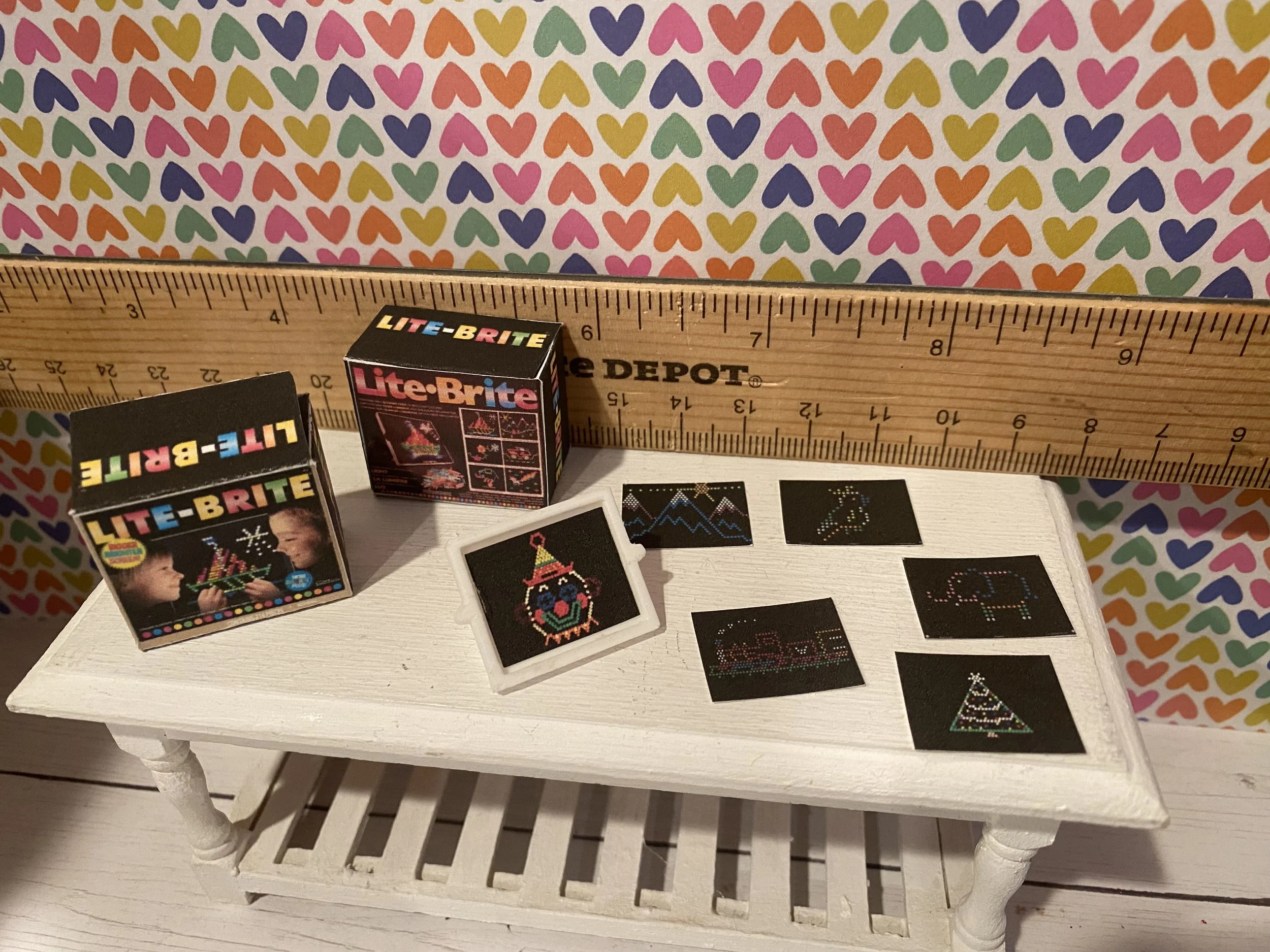 Miniature Lite Brite with Box and Refills, 1:12