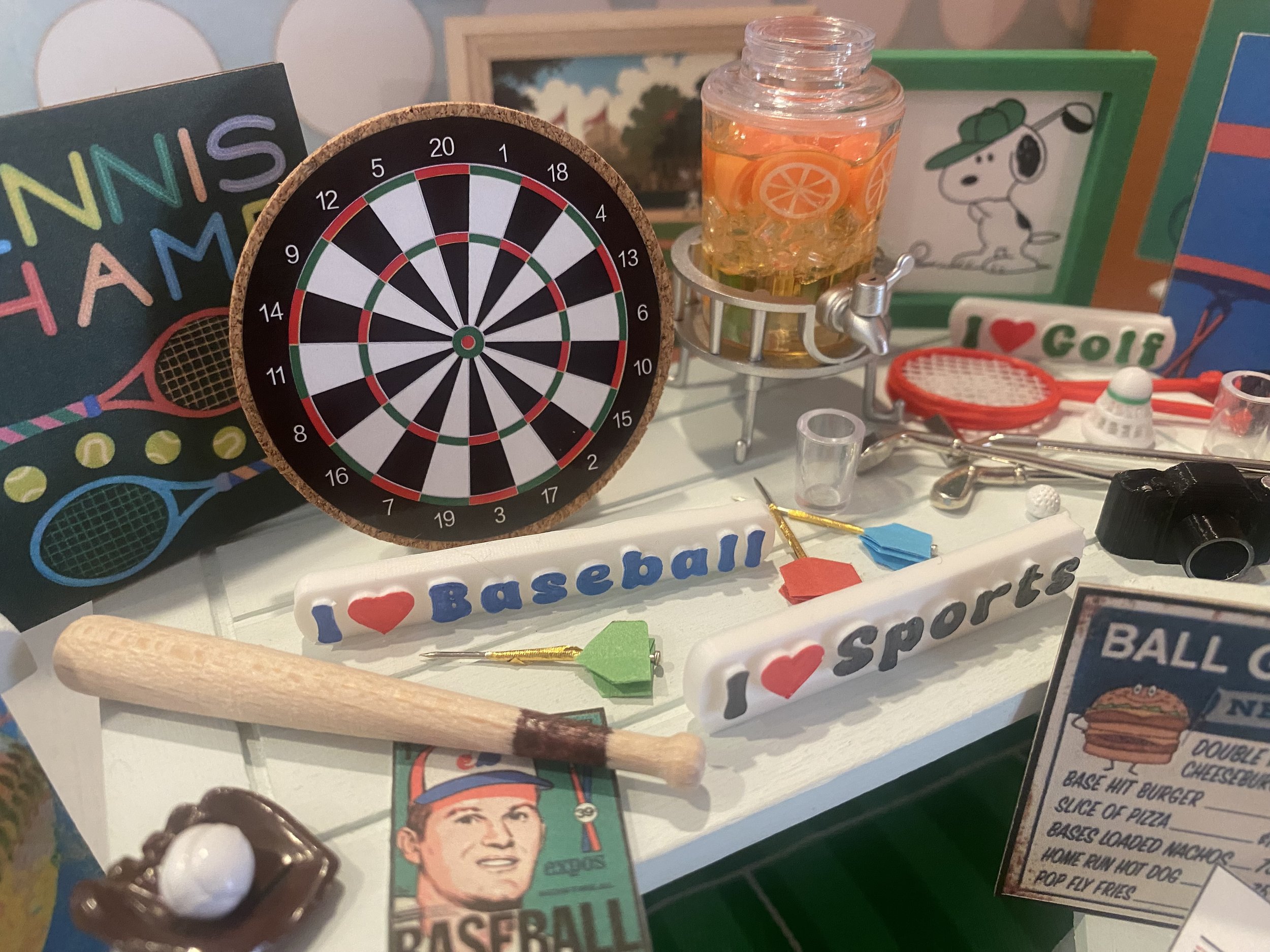 Miniature Sports, Dollhouse Athletic Equipment, 1:12