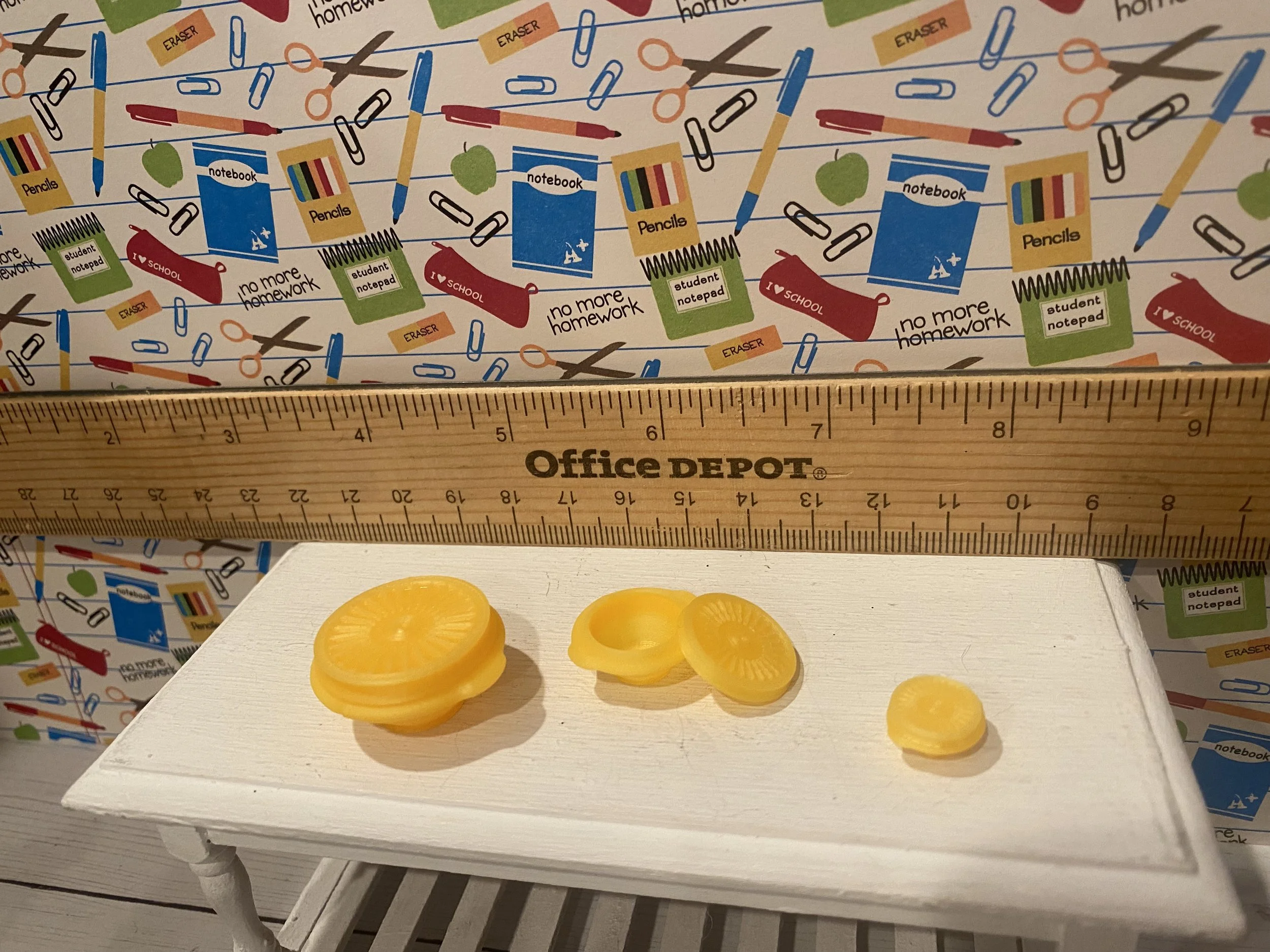 Miniature Yellow Tupperware Set of 3, 1:12