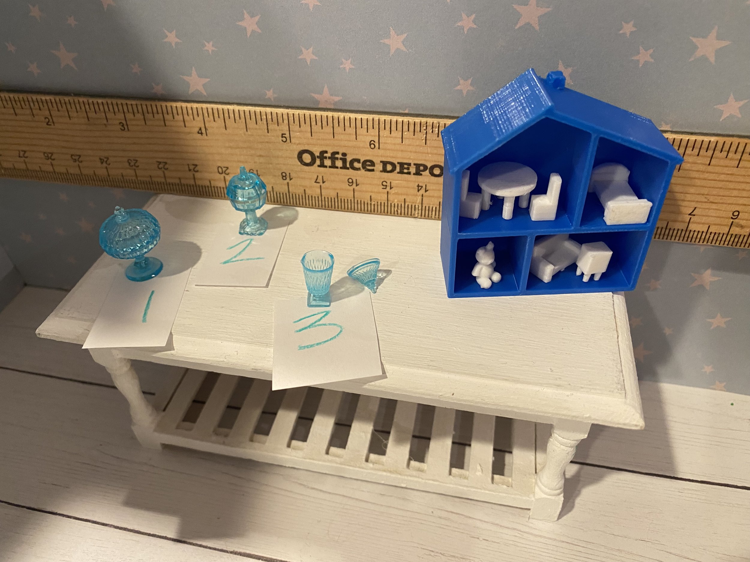 Miniature Candy Dishes, Hanukkah Dollhouse, 1:12
