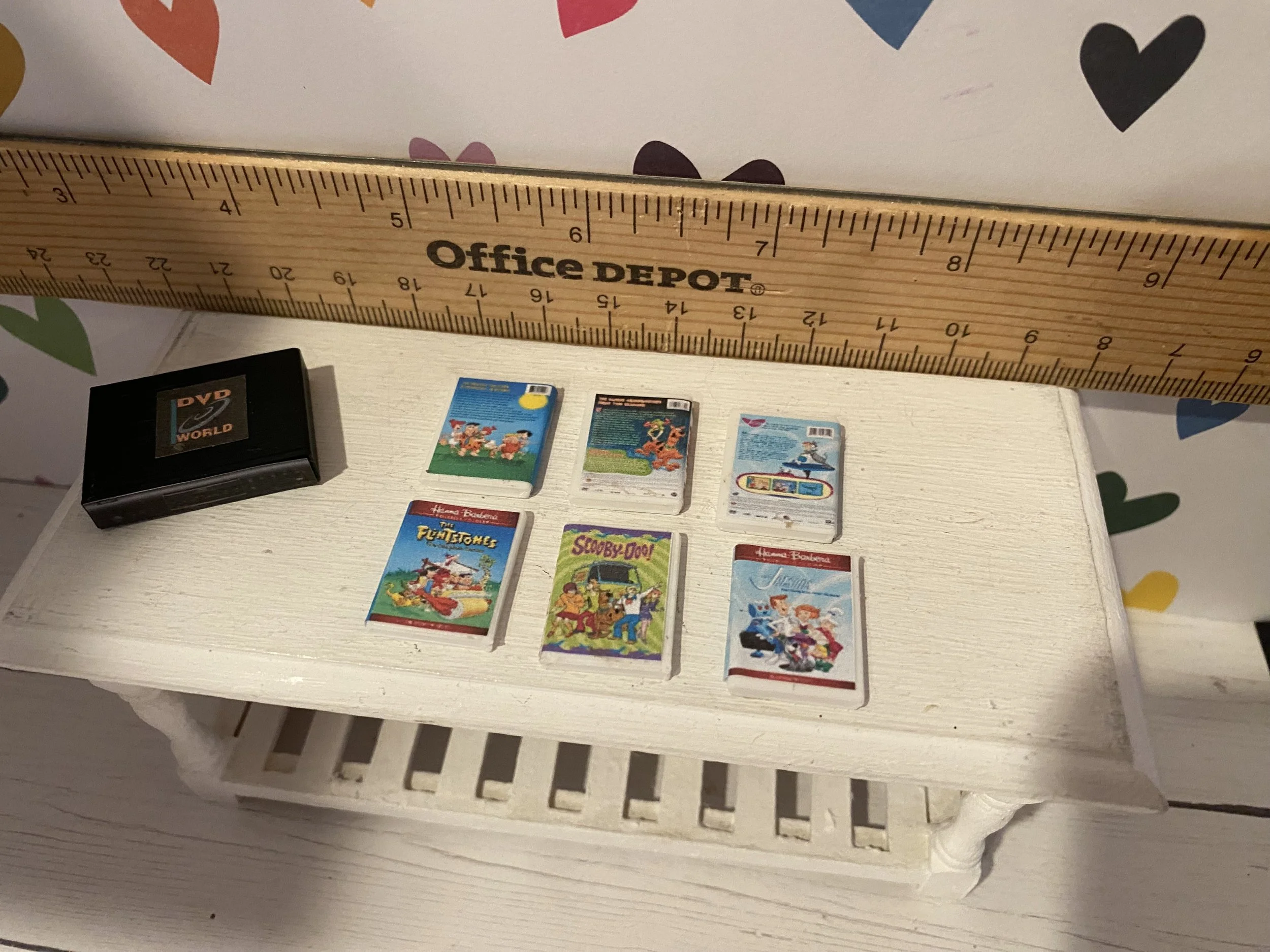 Miniature DVD Player, Flintstones, Jetsons, DVDs, 1:12