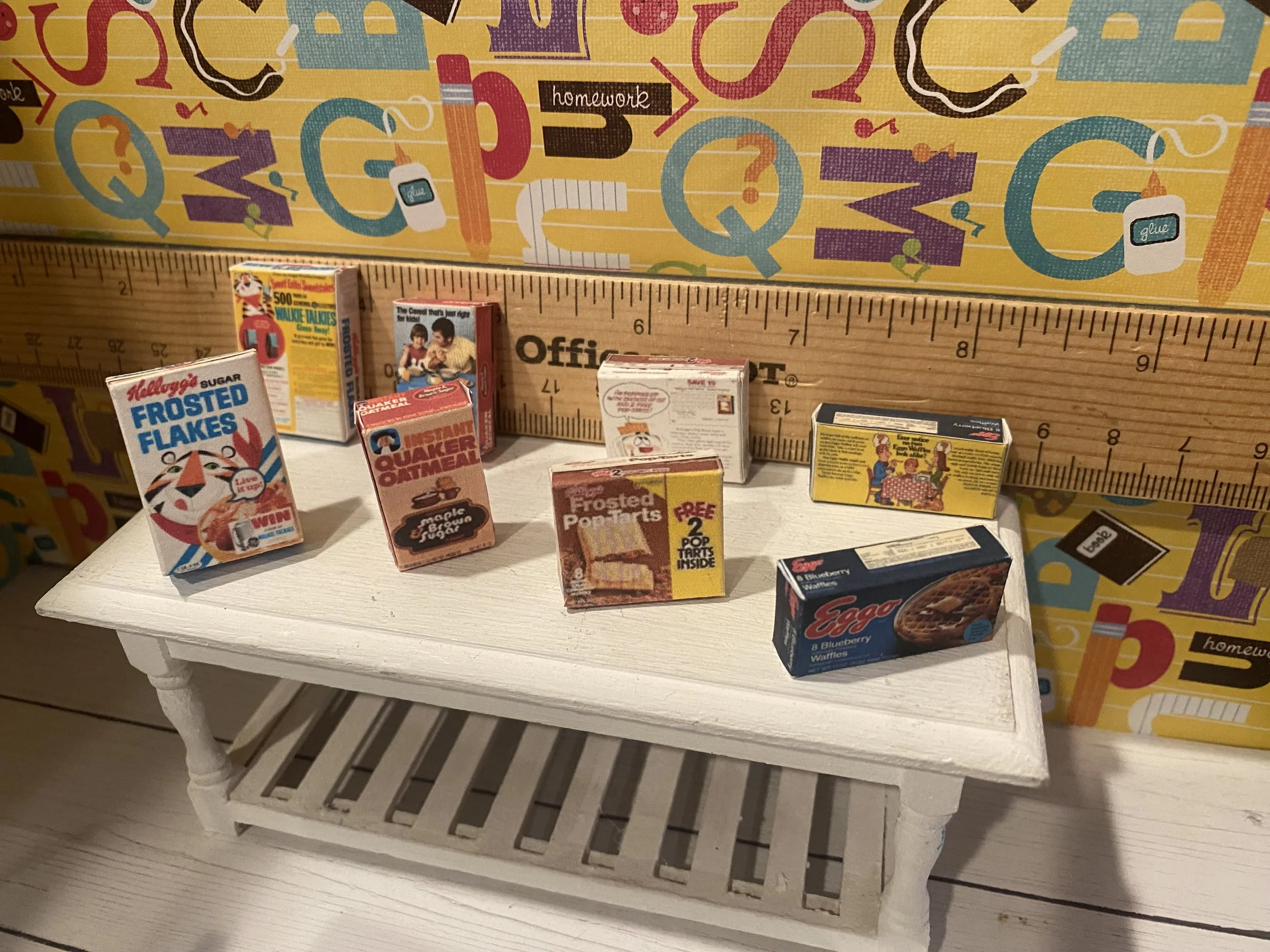 Miniature Frosted Flakes Box, Waffles, Poptarts, Oatmeal Box, 1:12