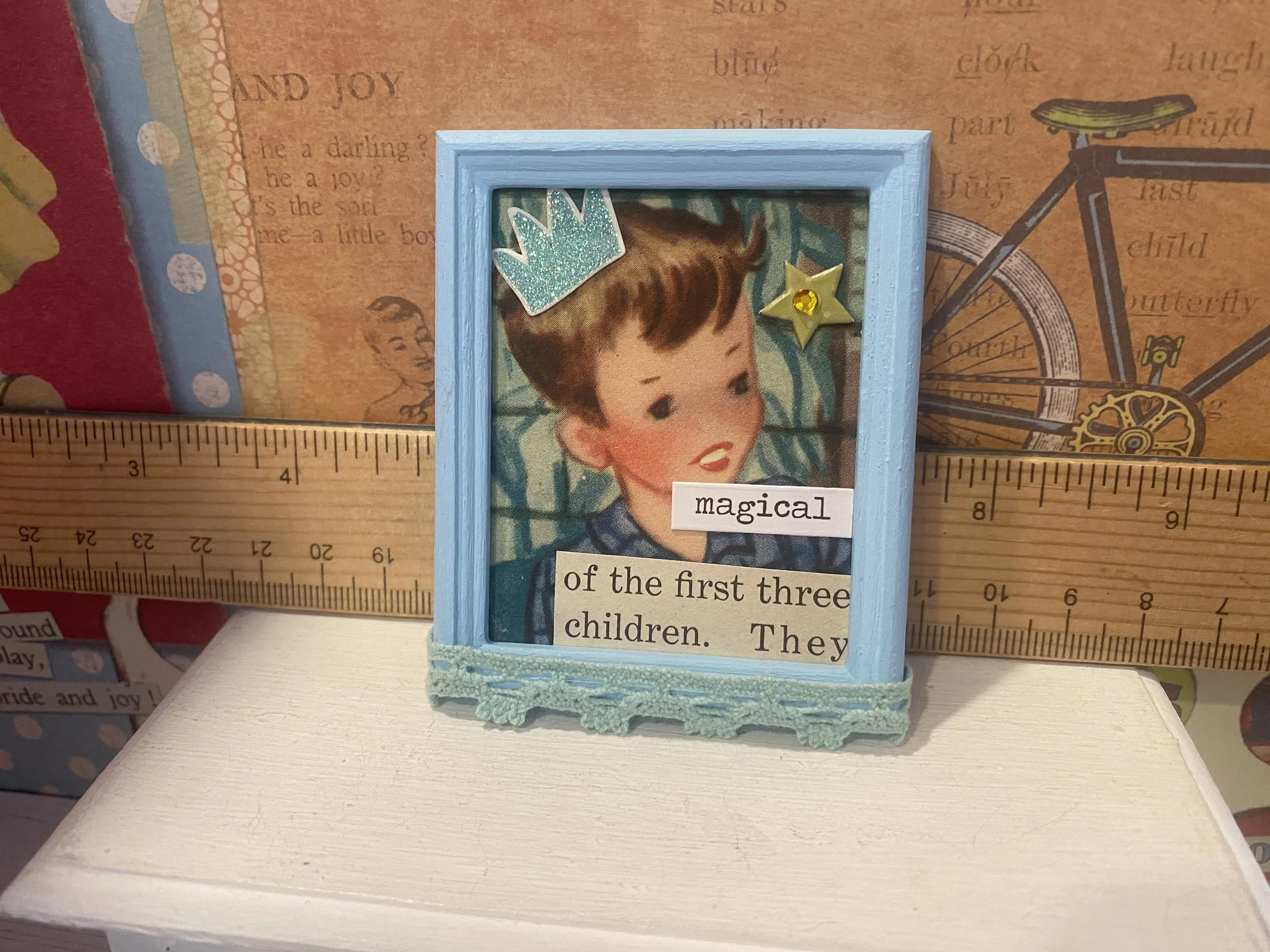 Miniature Baby Framed Art, Dollhouse Nursery Signs, 1:12